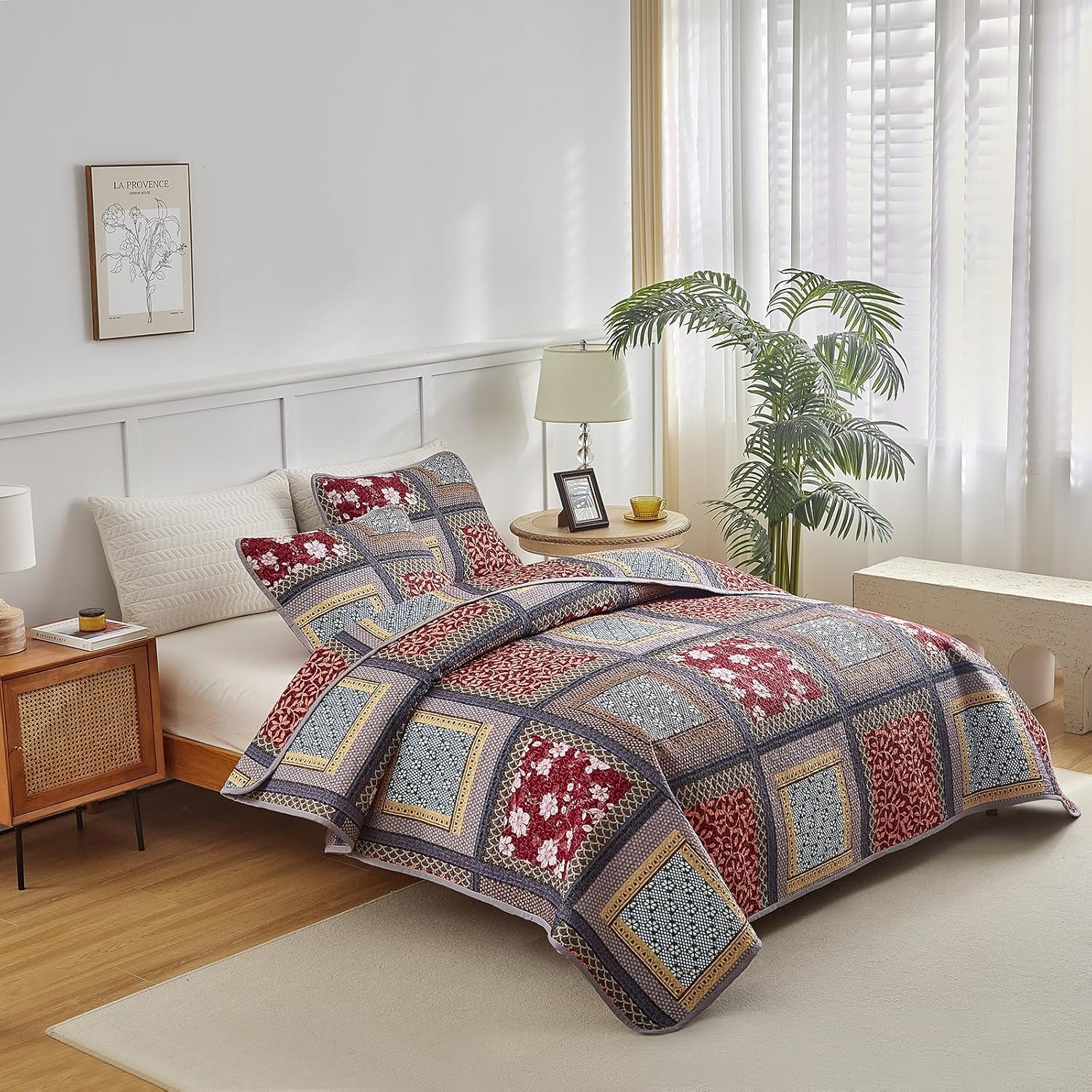 Flysheep 2 Piece Patchwork Quilt Set Twin Size