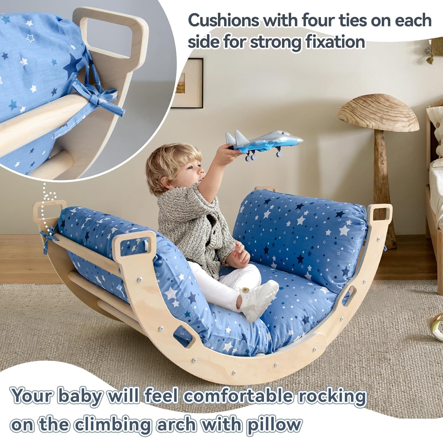 Sherilyn Blue Cushion for Climbing Arch and Rocker 1