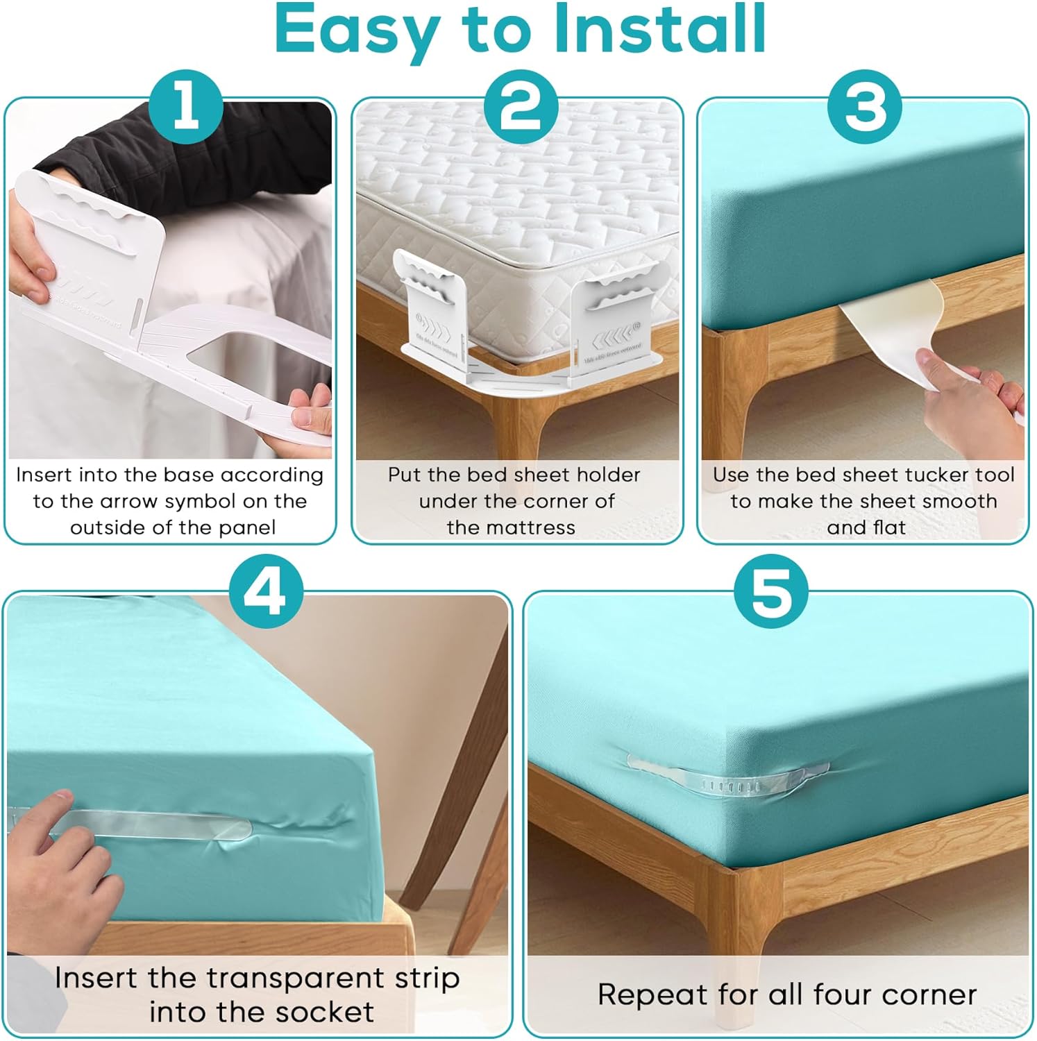 EAZMOM Sheet Straps Holder - Wider Durable