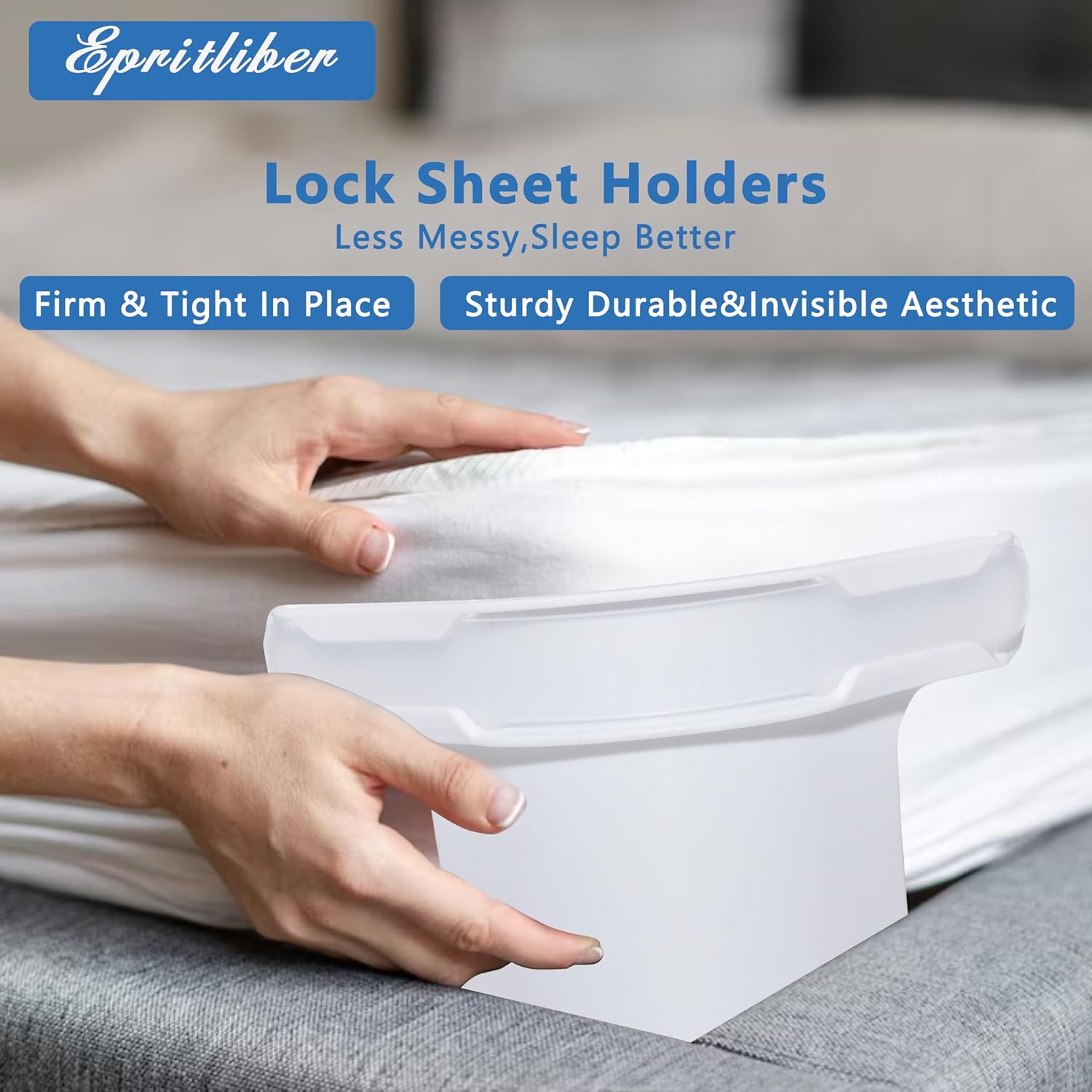 Epritliber Lock Sheet Holders 4pcs - Tug Proof Heavy Duty 1