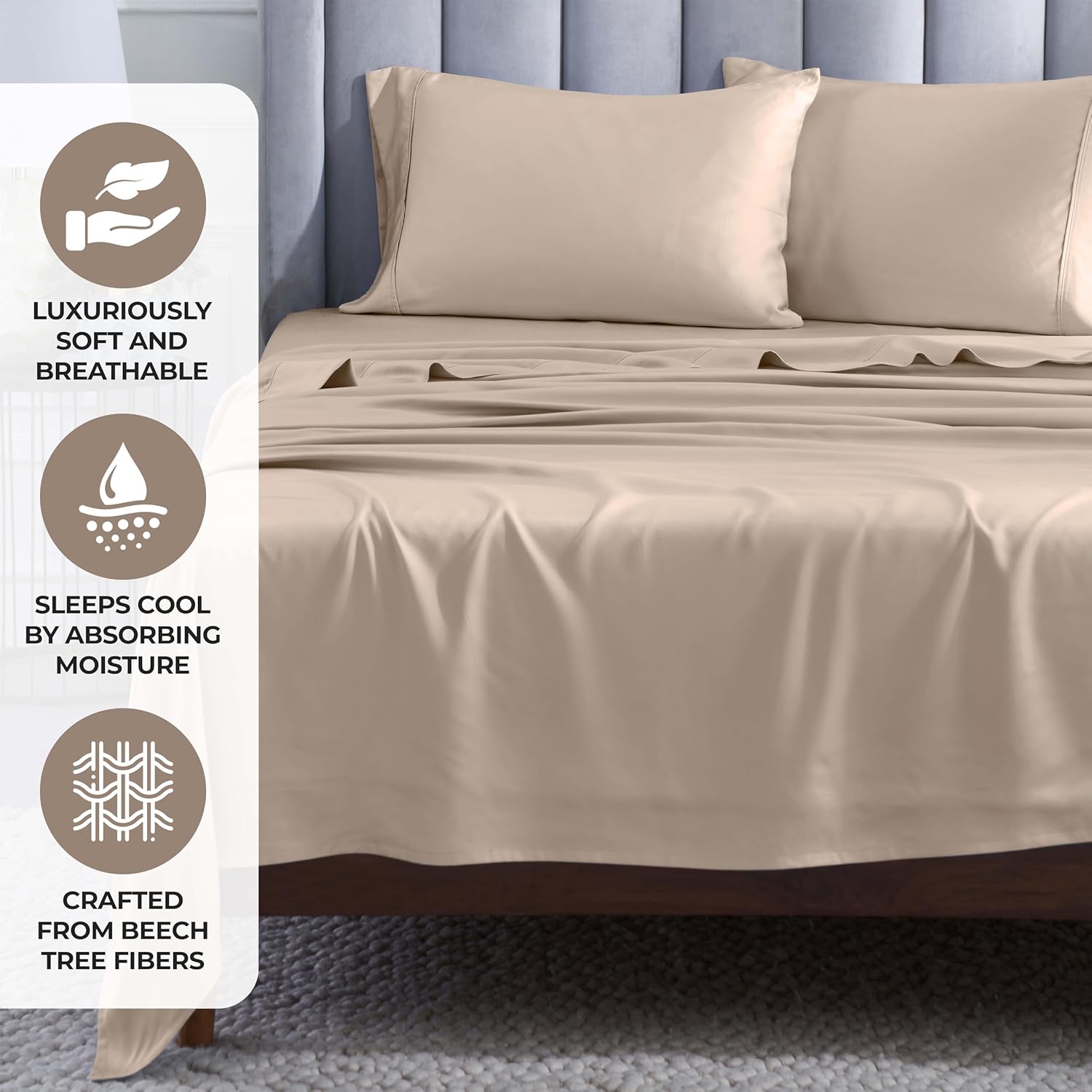 BLUENILEMILLS Modal Pillowcases Silky Soft Cooling Set of 2