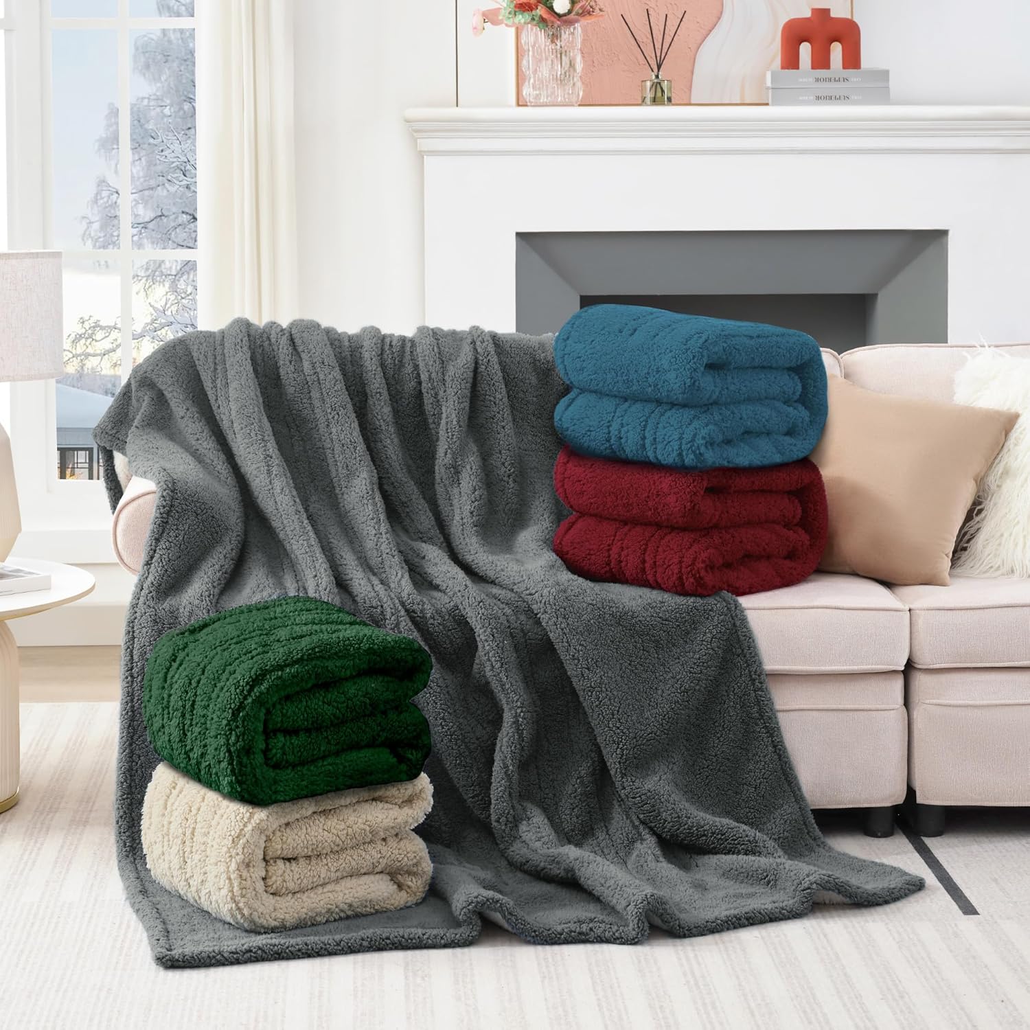 MAXEVE Heated Blanket 50x60 Inch Double Sided Sherpa