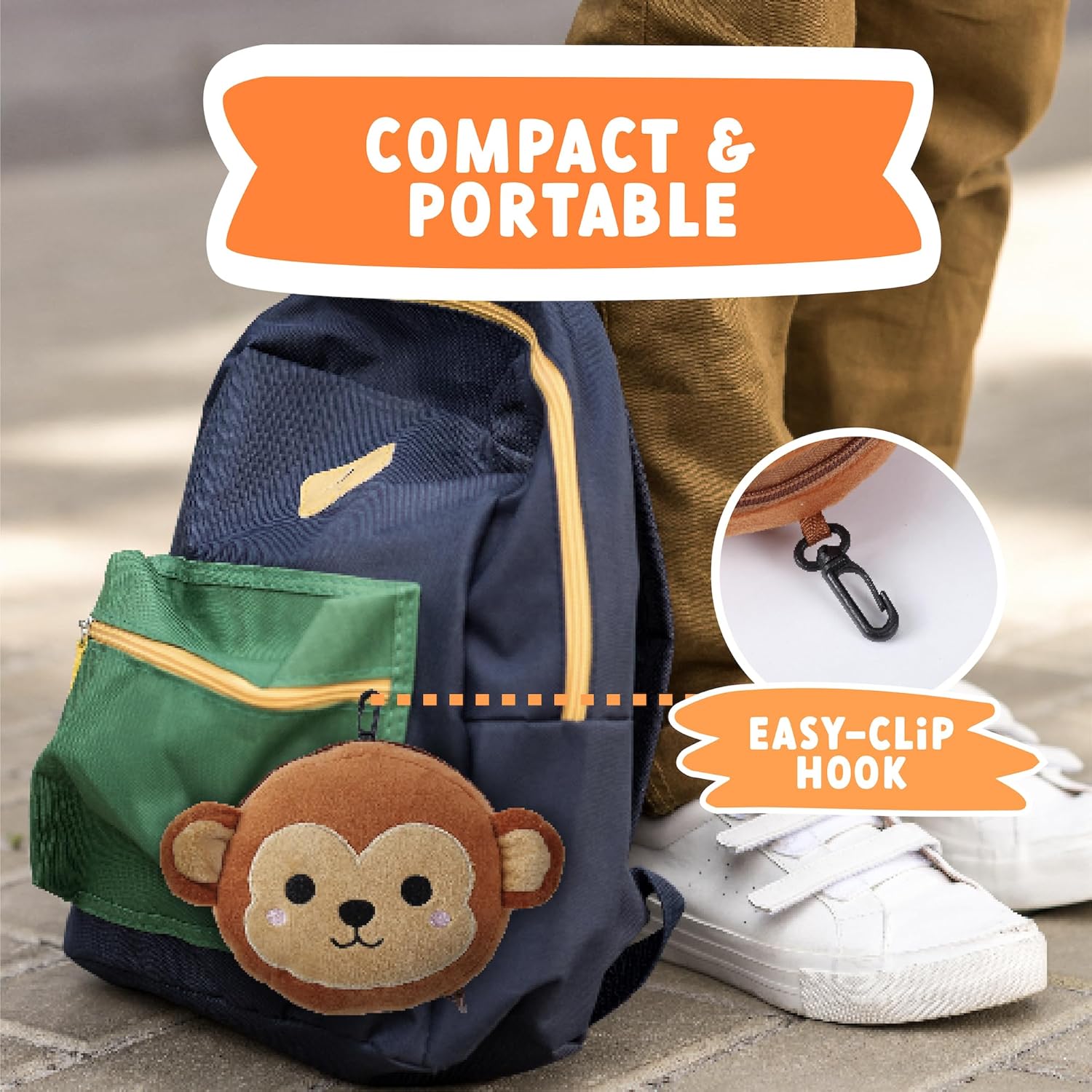 ecoZen Lifestyle Travel Pillow Set for Kids - Monkey Design