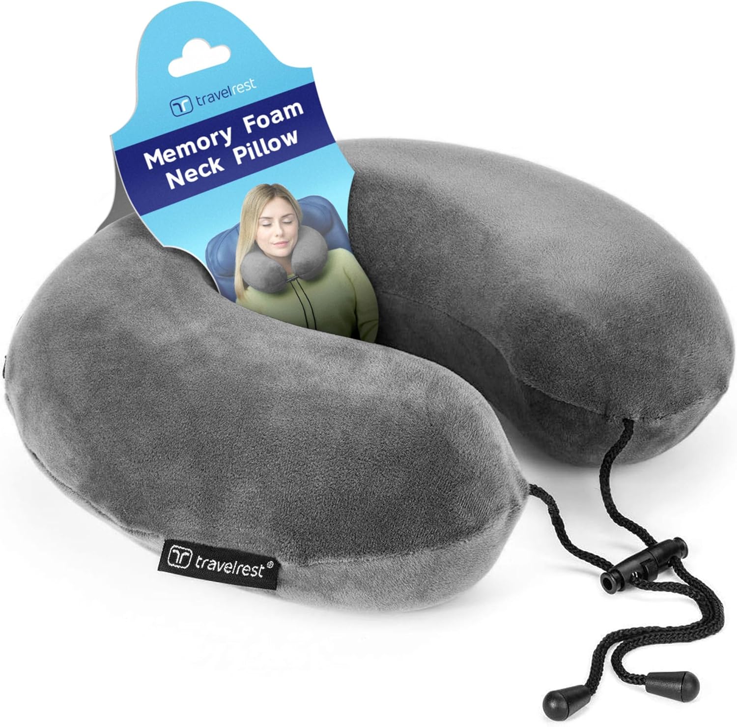 Travelrest Travel Essential Neck Pillow - Memory Foam and Washable Cover