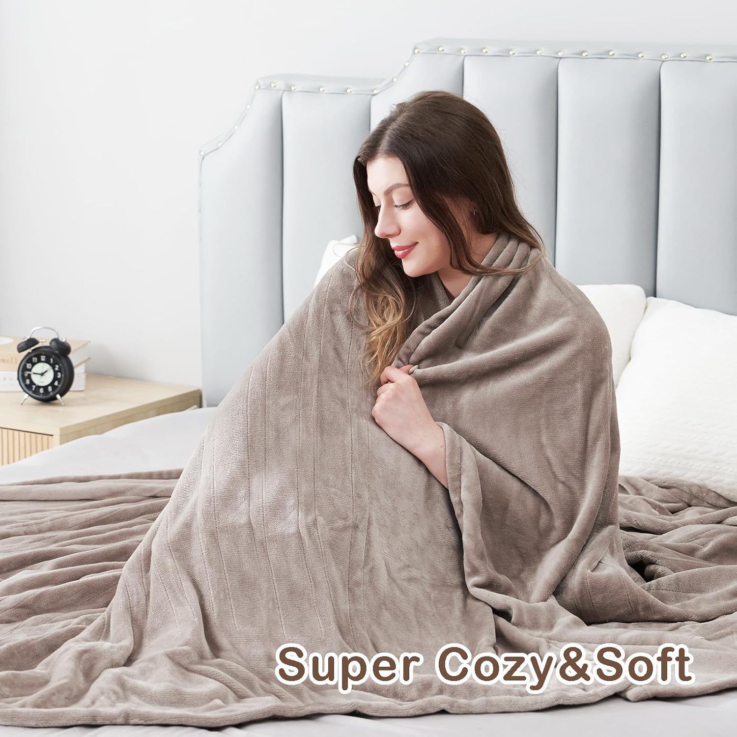 Eydna Electric Heated Blanket Full Size Camel 72x84