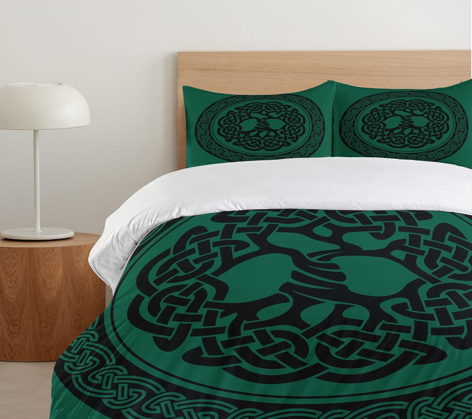 Ambesonne Forest Green Black Duvet Cover Set with Pillow Sham