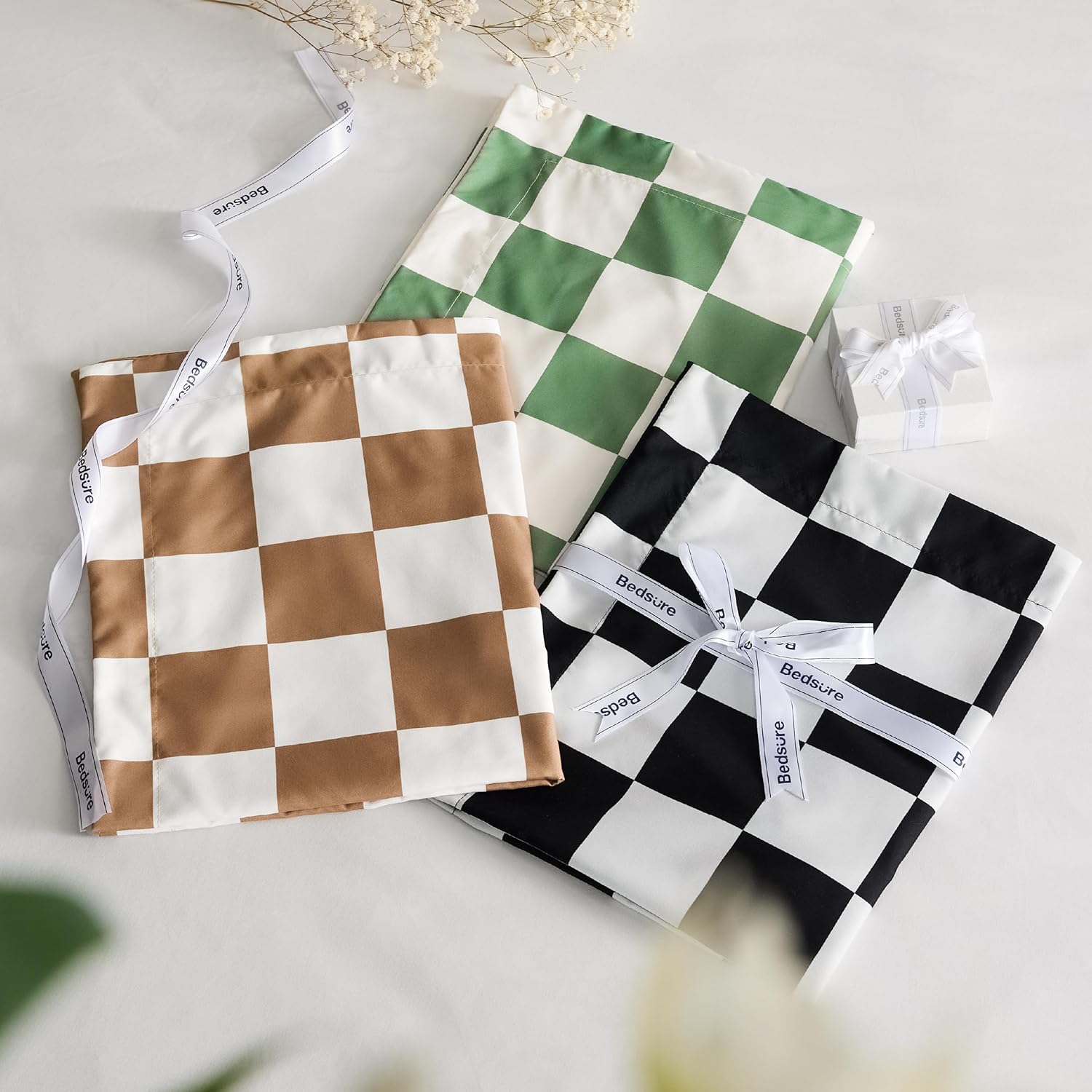 Bedsure Checkered Comforter Set Queen Size 3 Pieces 1