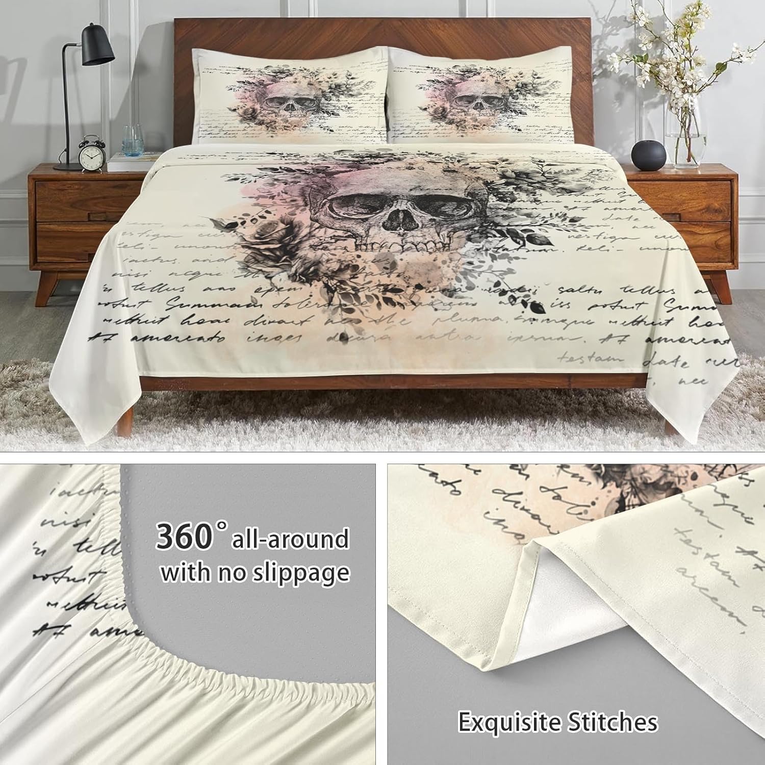 WeCozy Twin 3 Pcs Bed Sheet Set with Deep Pocket