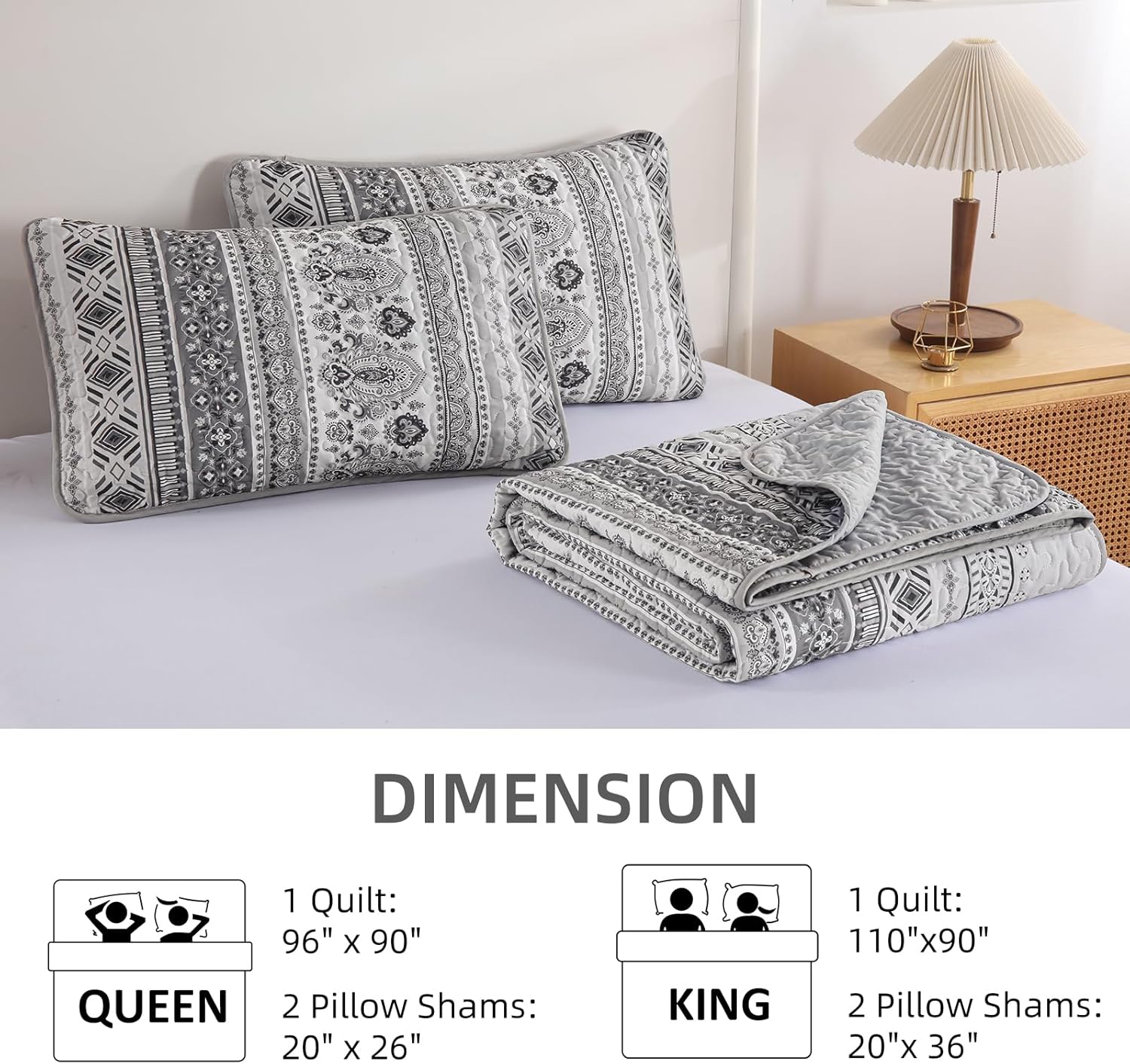 Goodidea Boho Quilt Set King Size 3 Piece