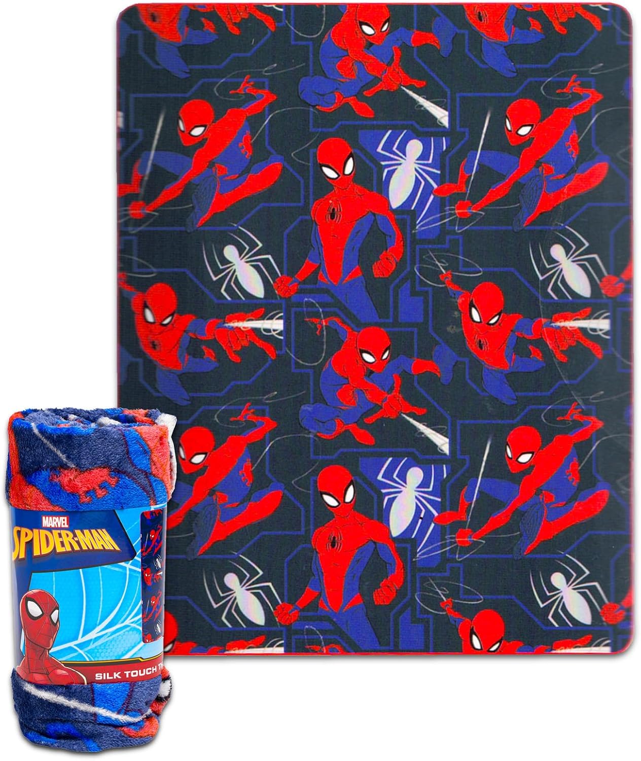 Spiderman Travel Blanket and Pillow Set - Bundle with Stickers and More