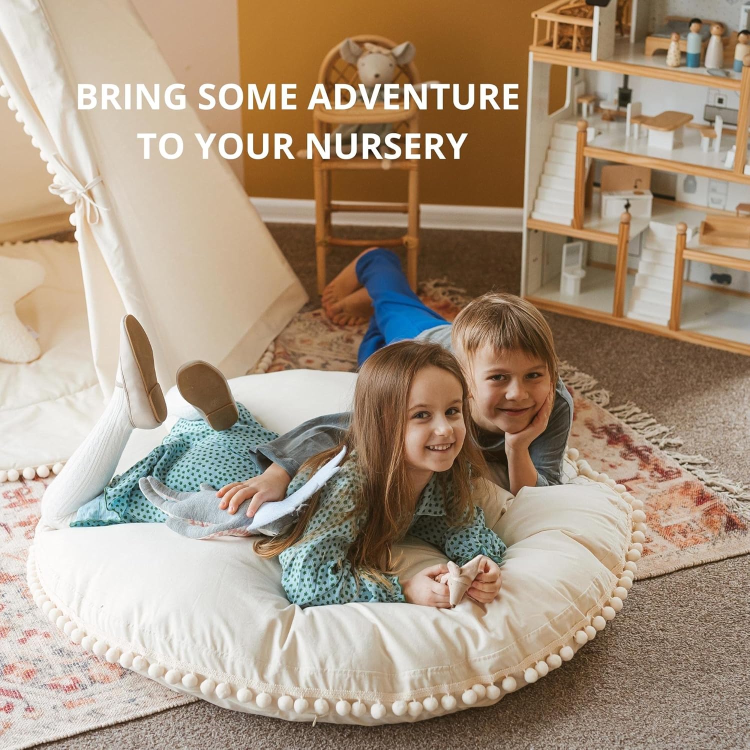 Large Kids Floor Pillow - Ultra-Fluffy Washable