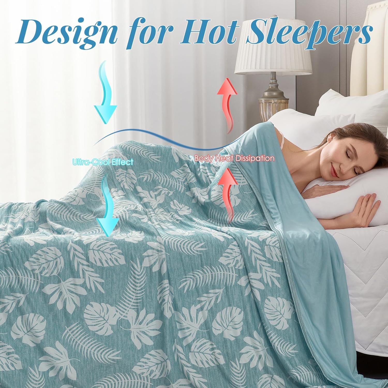 OIGAE Cooling Blanket - Soft Lightweight Summer Blanket for Hot Sleepers