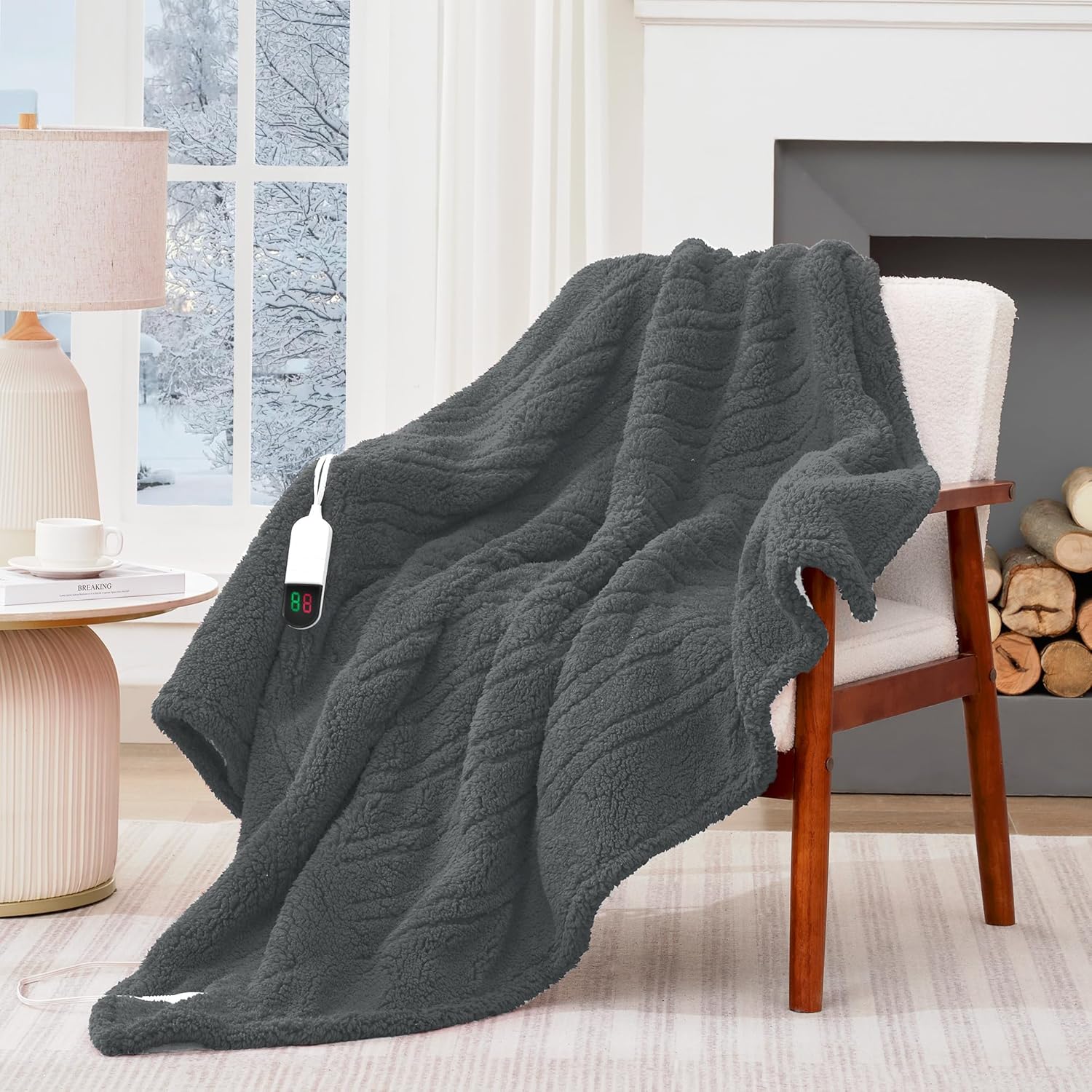 MAXEVE Heated Blanket 50x60 Inch Double Sided Sherpa