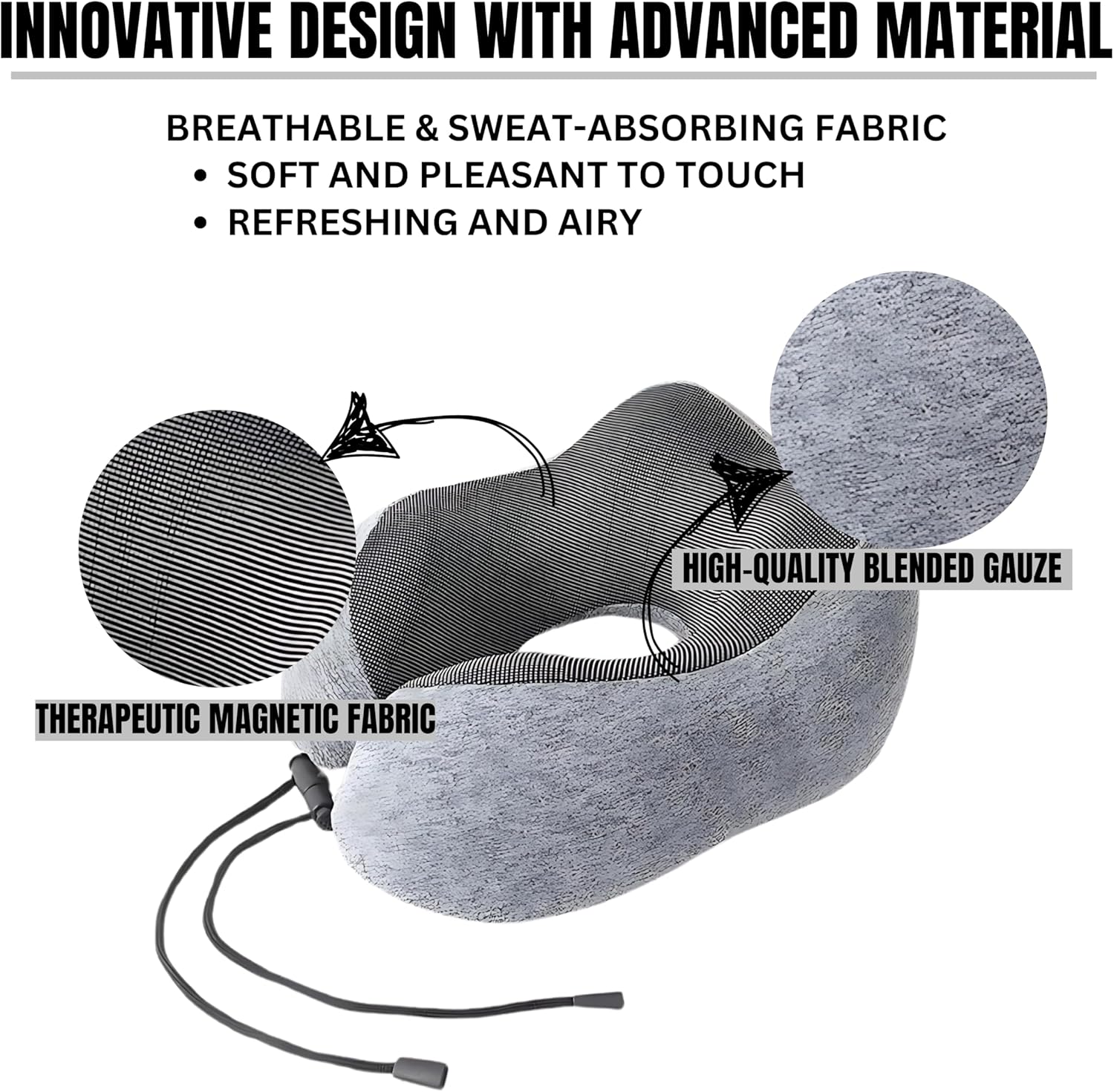 HA Travel Neck Pillow with Eye Mask and Earplugs