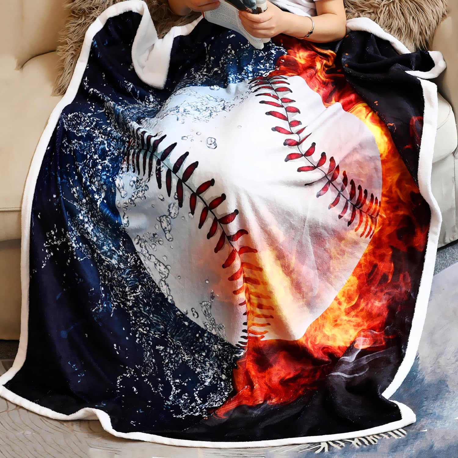 Sviuse Baseball Throw Blanket with Print 50x60 Inches