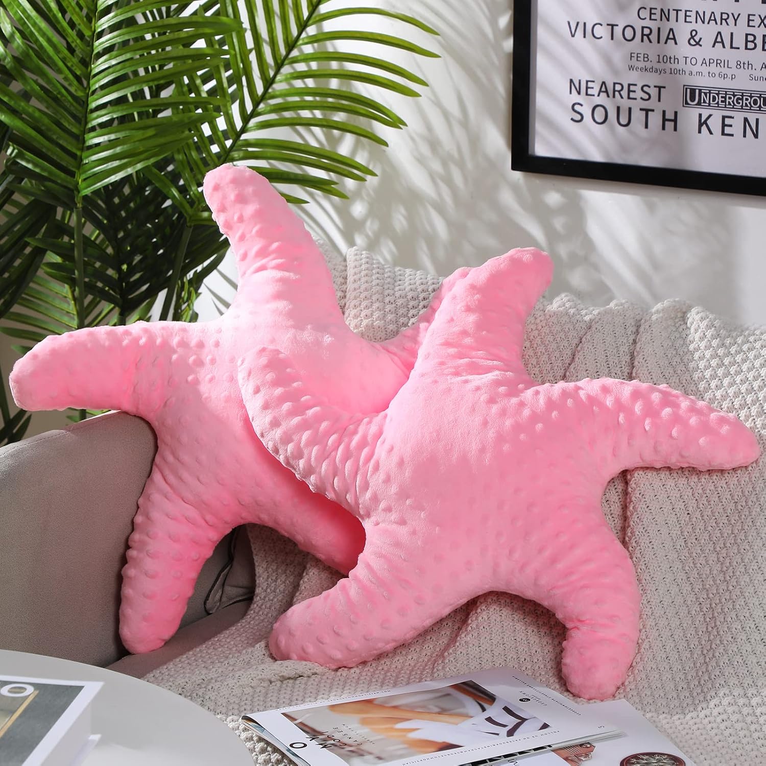 Fumete Starfish Throw Pillow - 20 Pink 2 Pcs