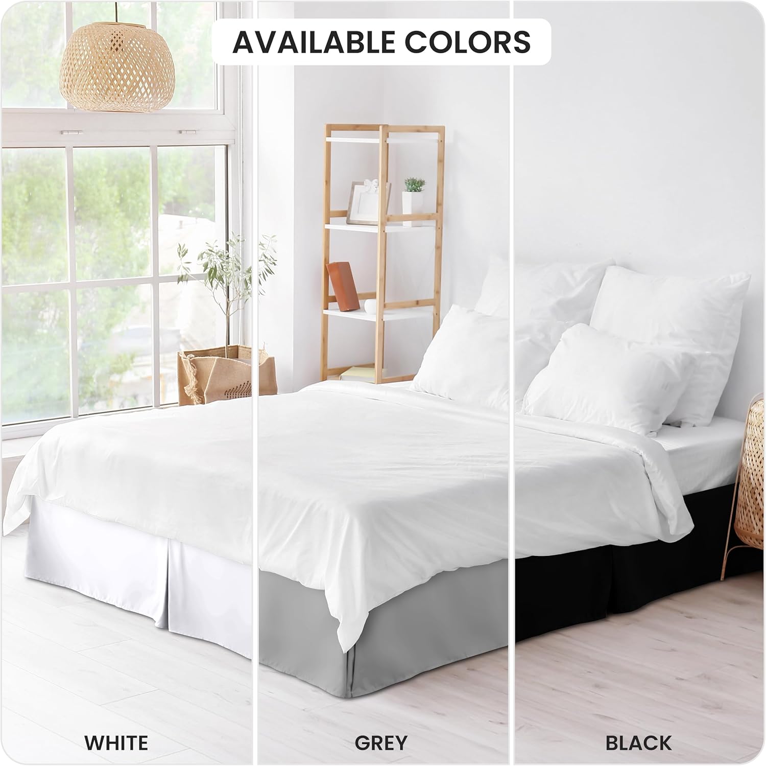 LDC LUX DECOR QUEEN BED SKIRT 16 INCH DROP