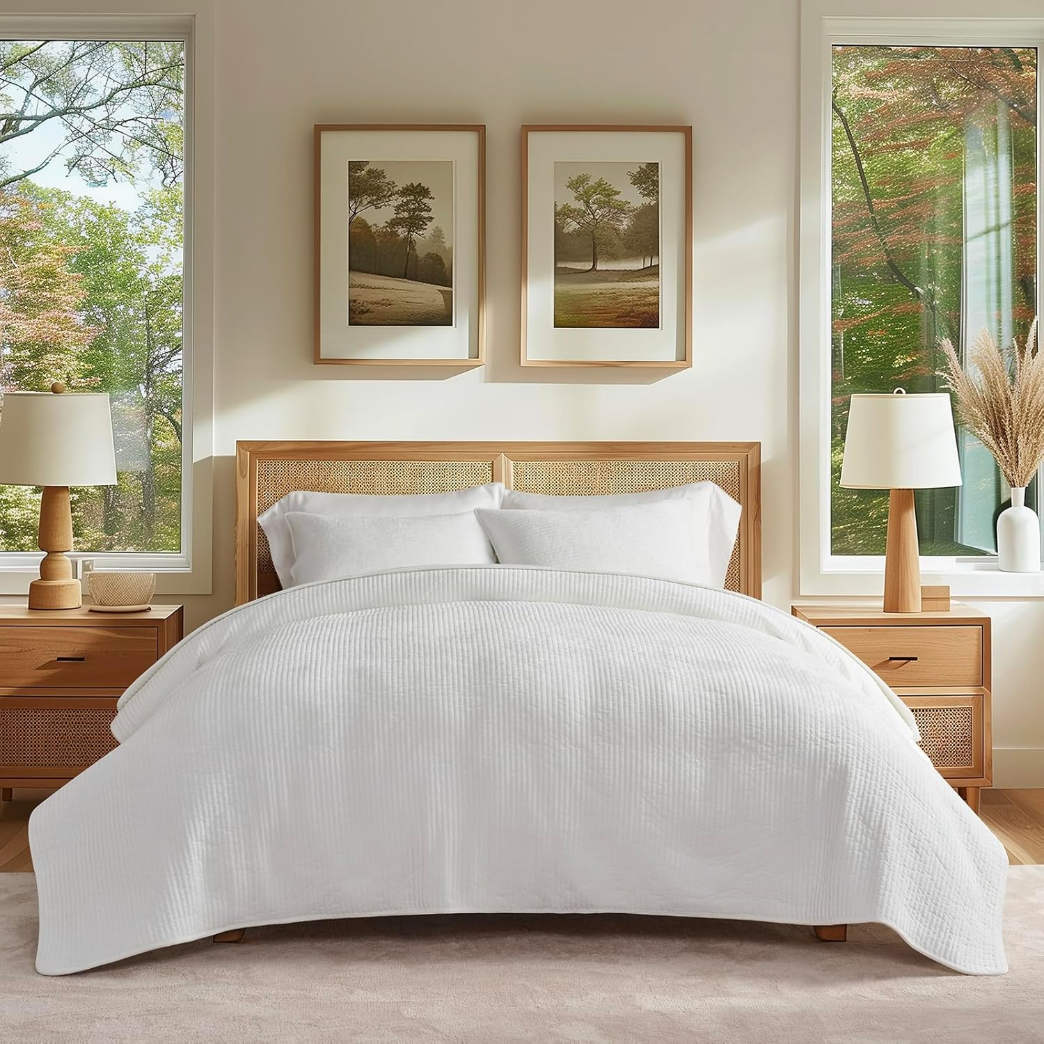 EVERGRACE Velvet Quilt Set King Size with 2 Shams 1