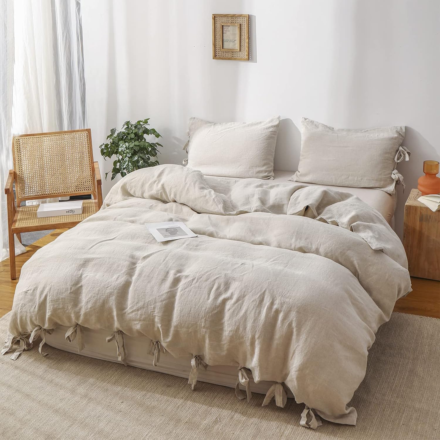 SimpleOpulence Linen Duvet Cover Set King Size