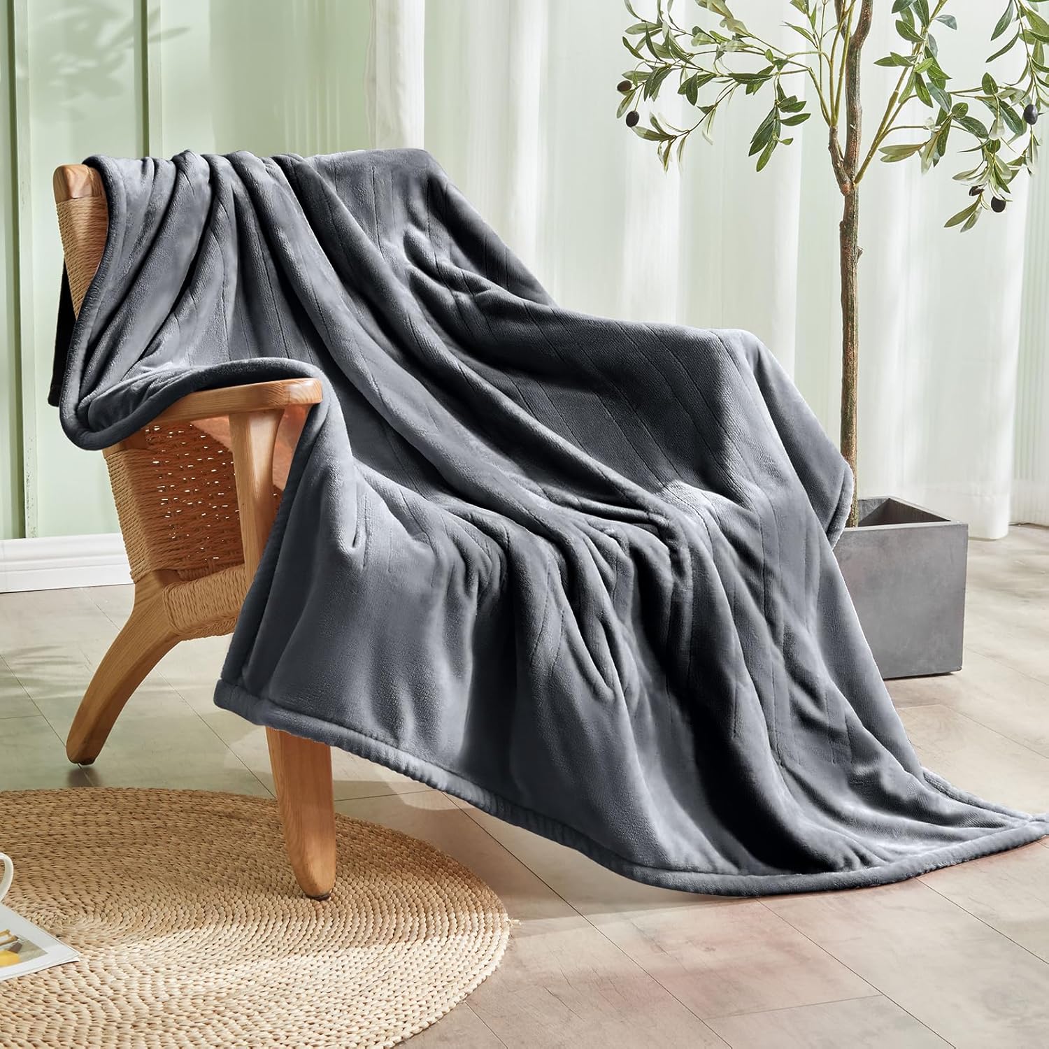PTQ Electric Heated Blanket 50x60 Grey 6 Level 4H Auto Off