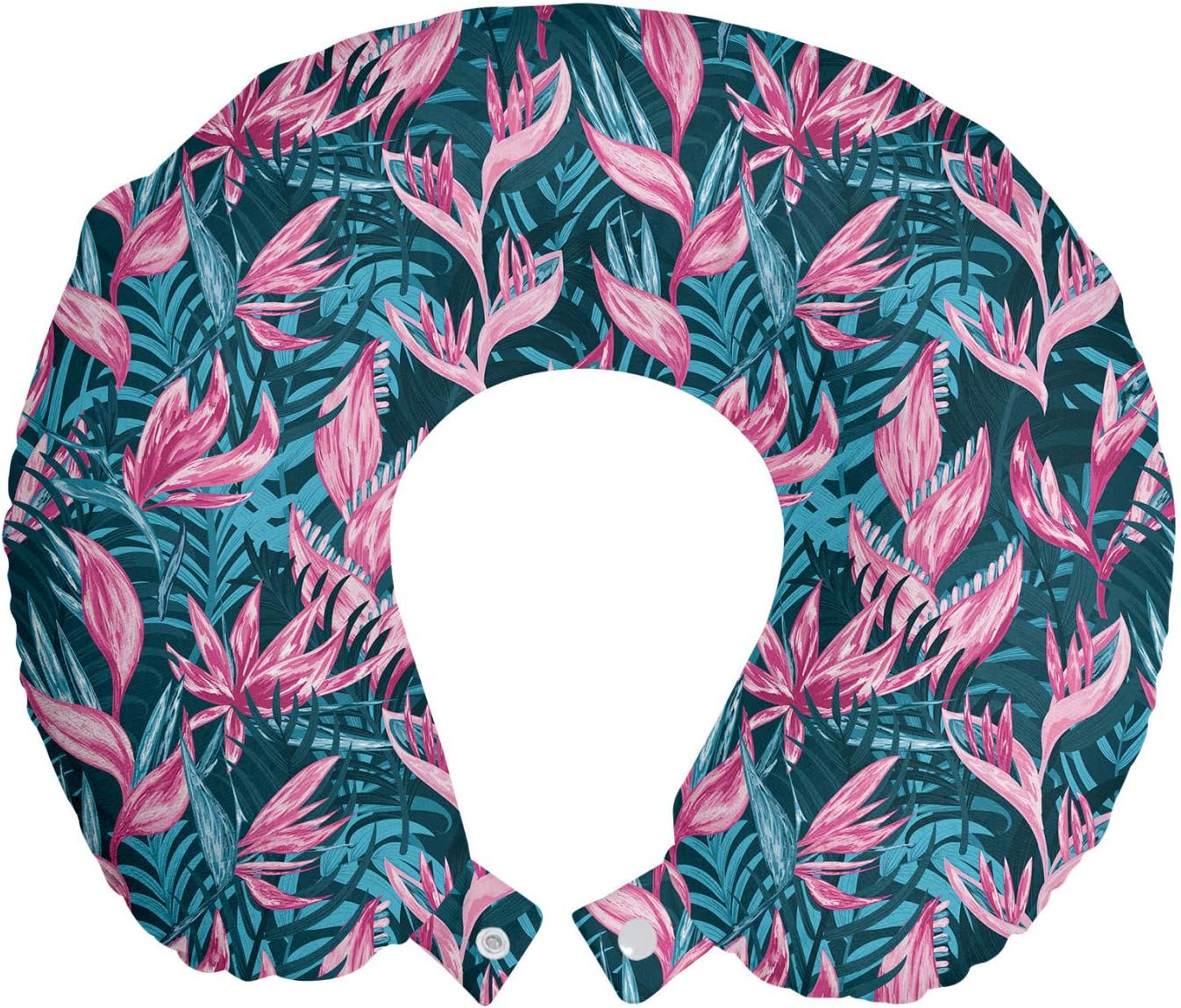 Ambesonne Exotic Travel Pillow with Aloha Bird of Paradise Print