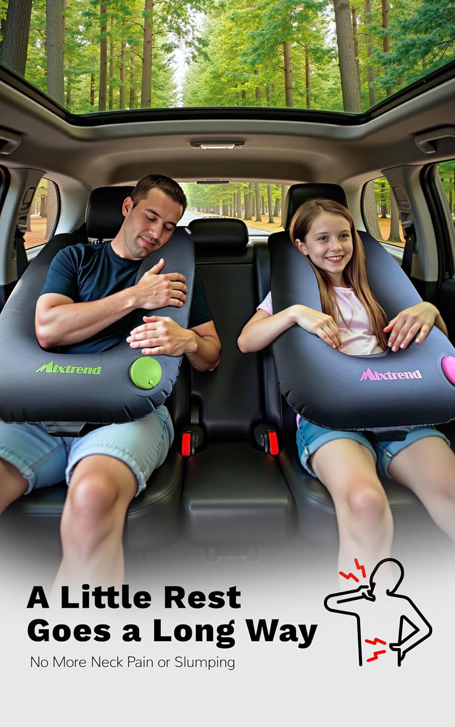 Mixtrend Travel Pillow Inflatable for Kids Adults Neck Head Support