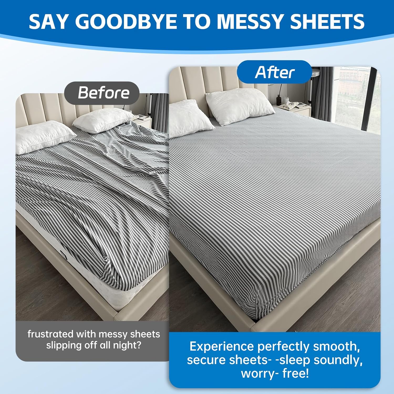 Heavy Duty Bed Sheet Holder Set of 4 for King Queen Mattresses