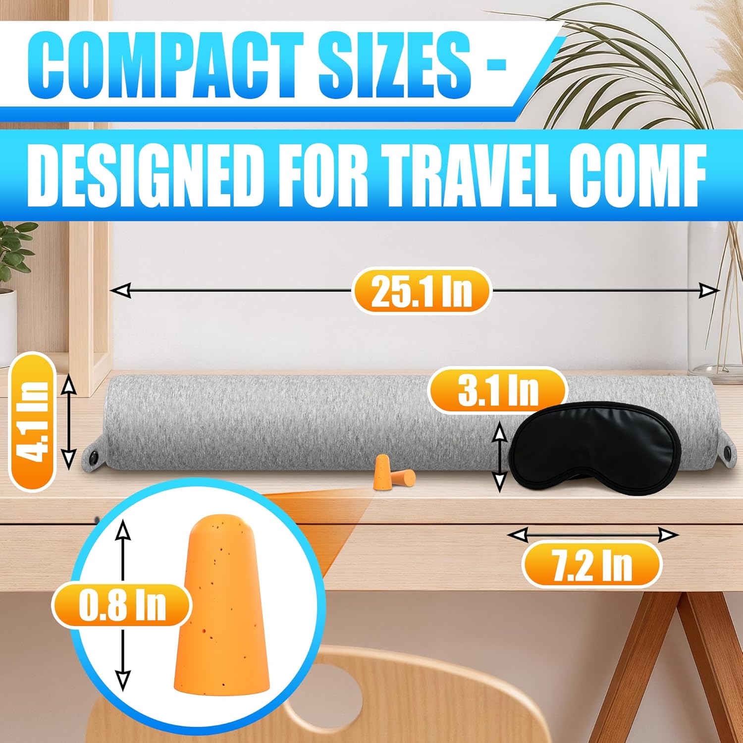 Point2Points Memory Foam Travel Pillow for Airplanes