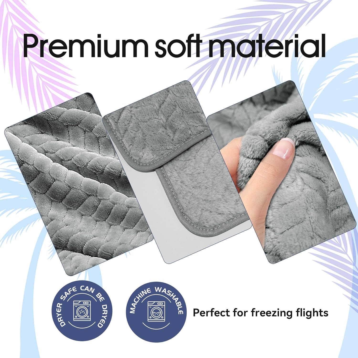 Proglobe Travel Blanket and Pillow - Ultra Soft Fleece for Airplane Car Camping