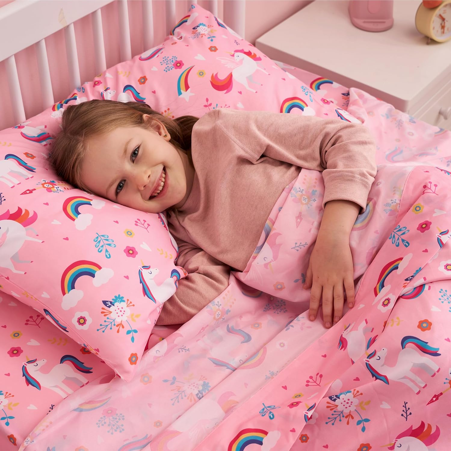 Joiedomi Kids Full Sheet Set Unicorn 4 Piece
