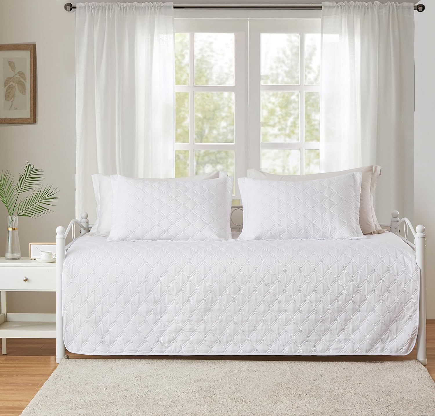 Hailea 3 Piece Daybed Cover Set Twin Size Geometric Print