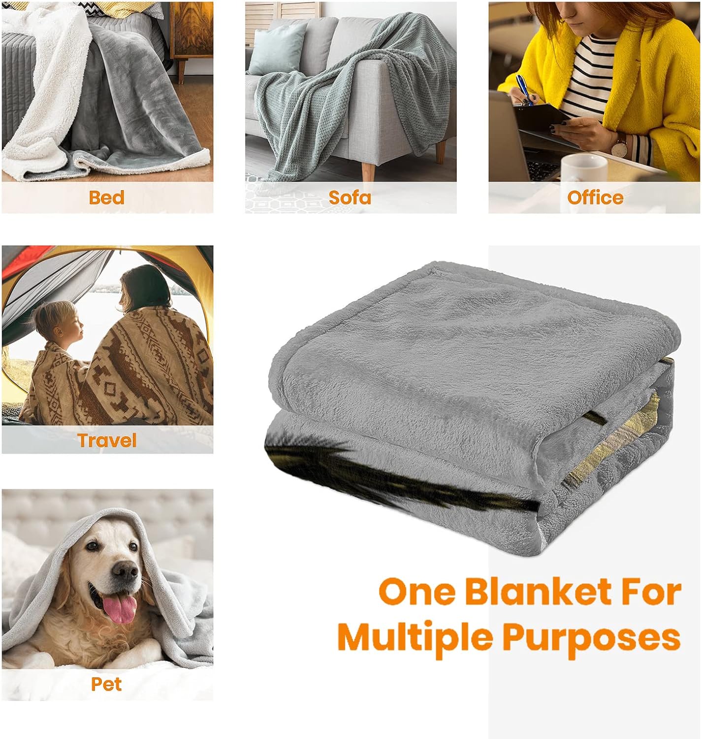 JOOCAR Fluffy Bumblebee Flannel Throw Blanket 1