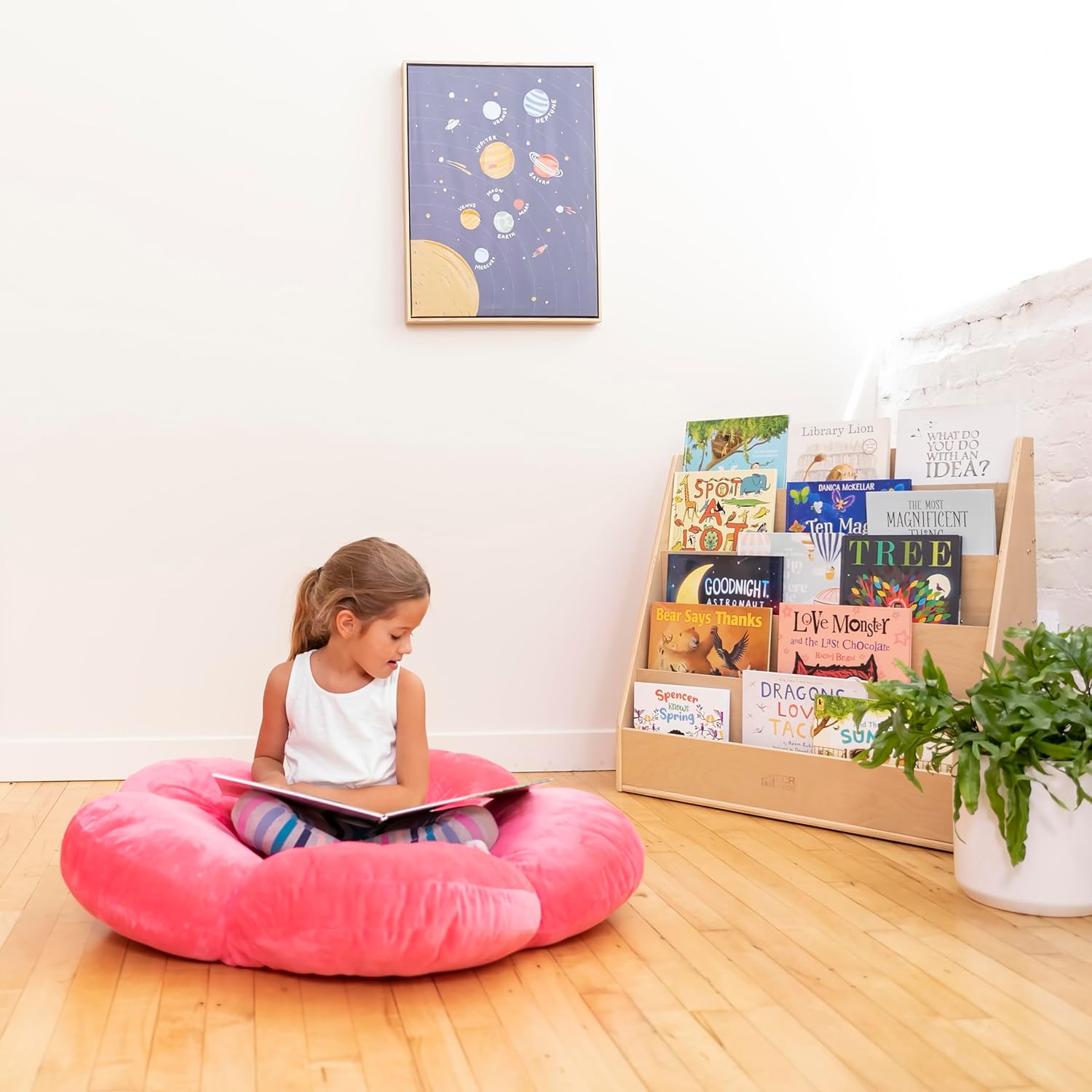ECR4Kids SoftZone Flower Floor Pillow Bright Pink 1