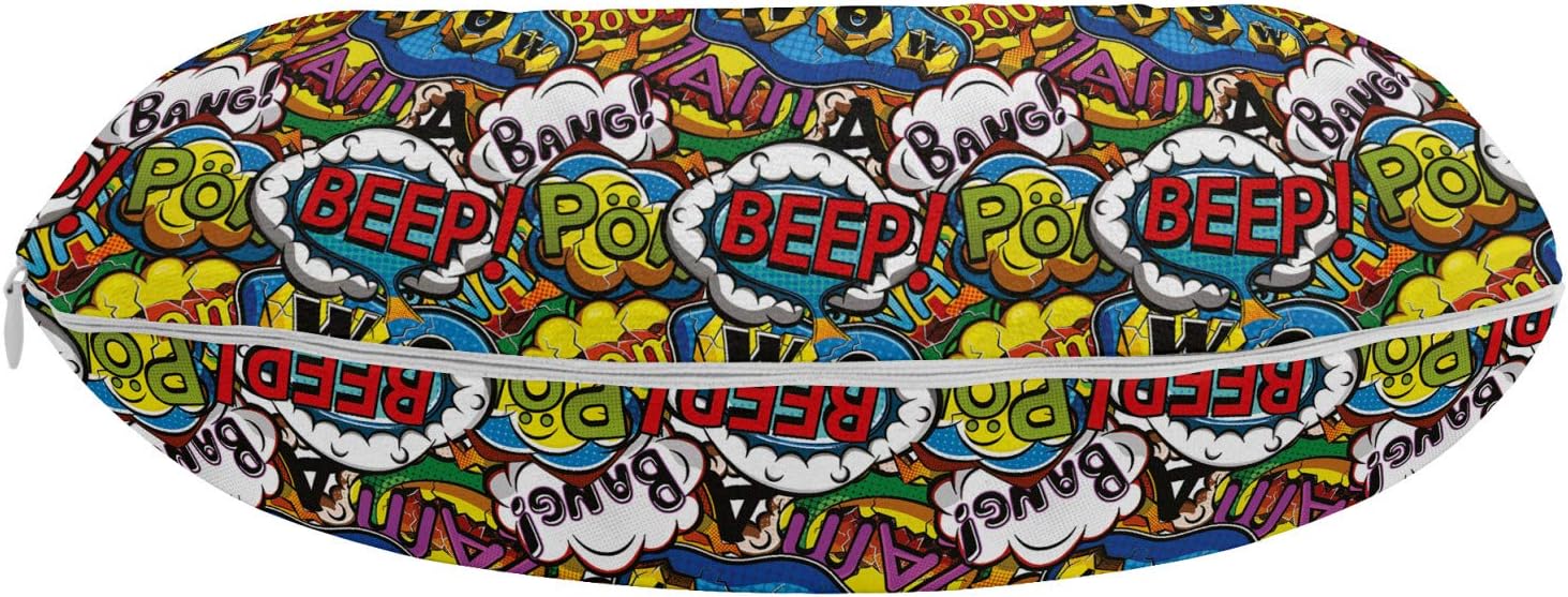 Lunarable Superhero Travel Pillow with Bold Print 1
