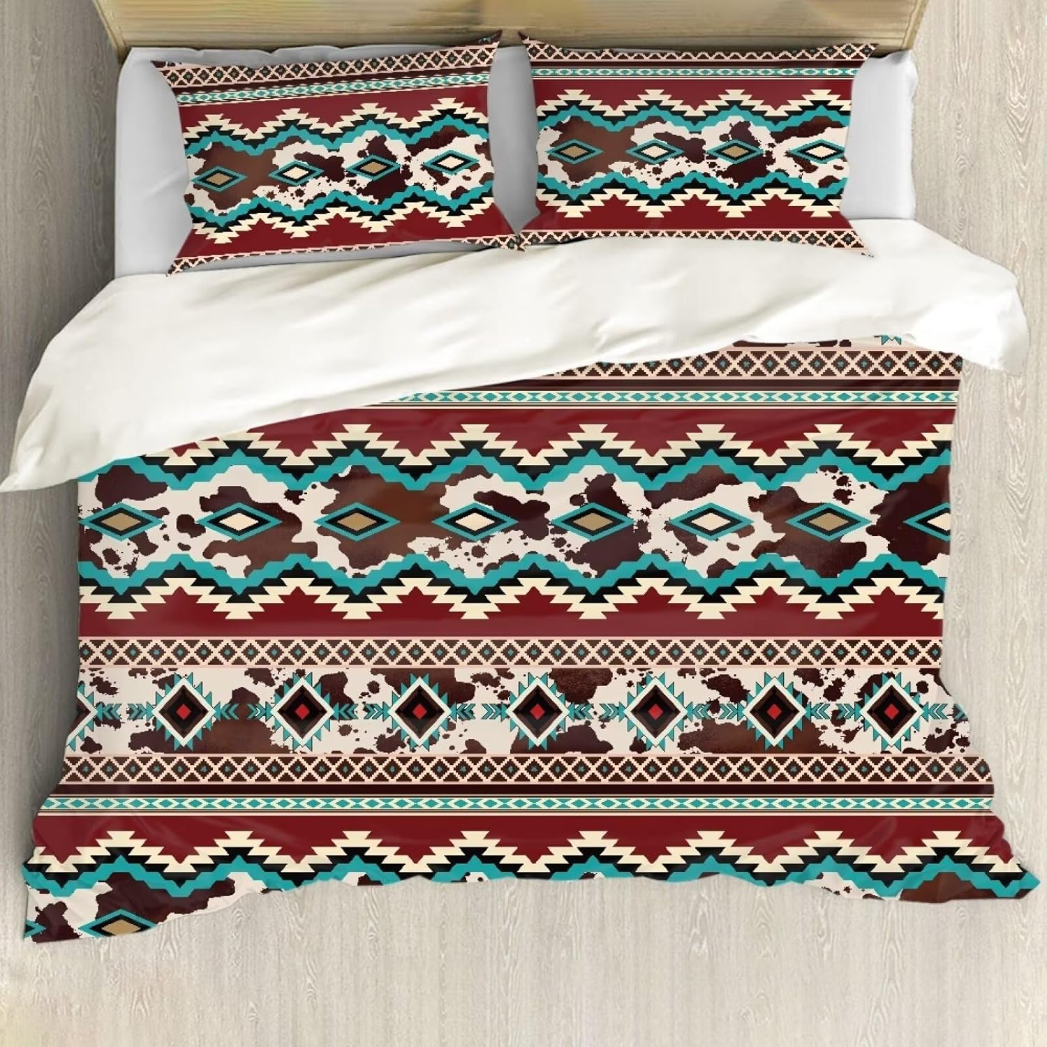 ZFRXIGN Boho Aztec Duvet Cover Set King Size 3 Piece