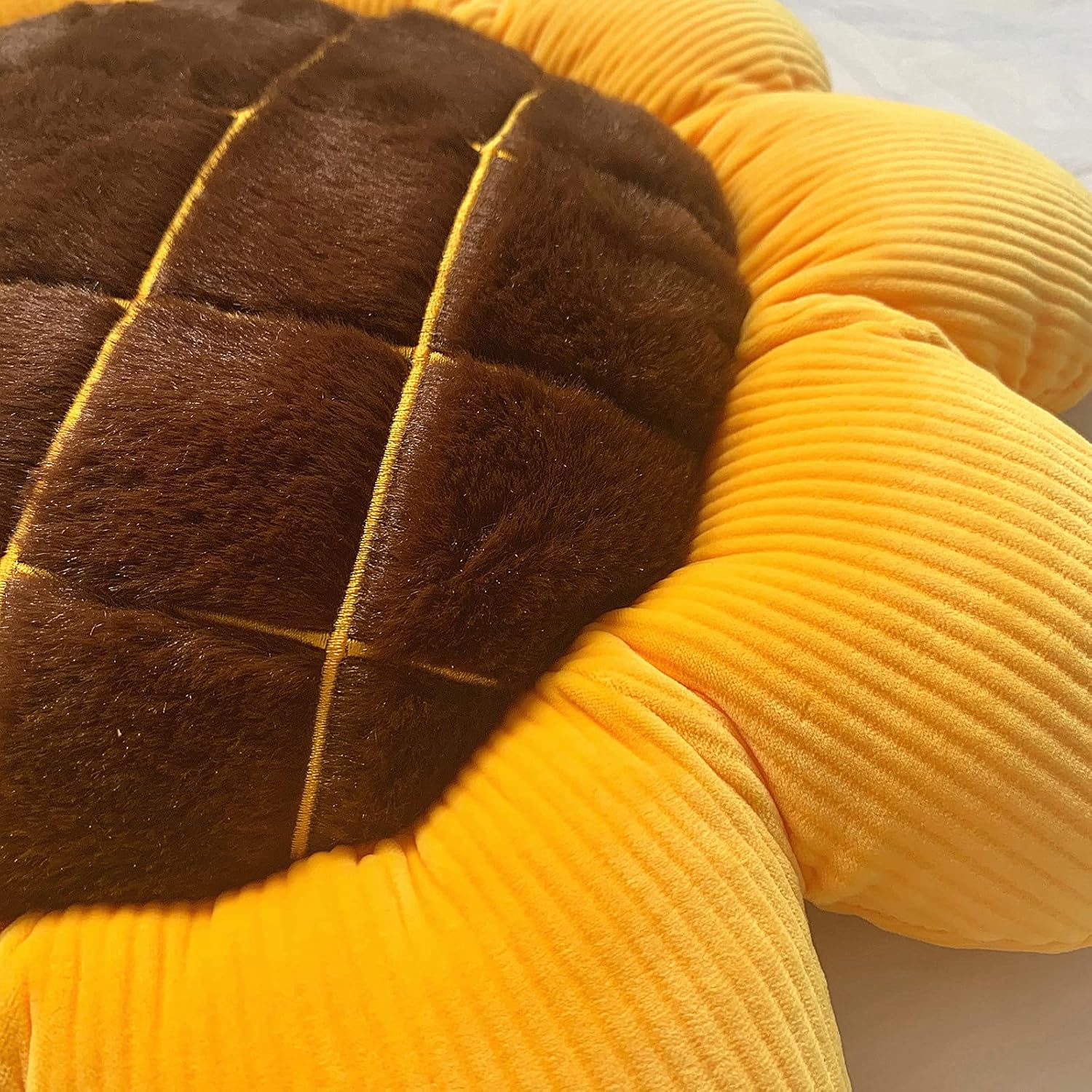 LEVINIS Yellow Sunflower Reversible Throw Pillow