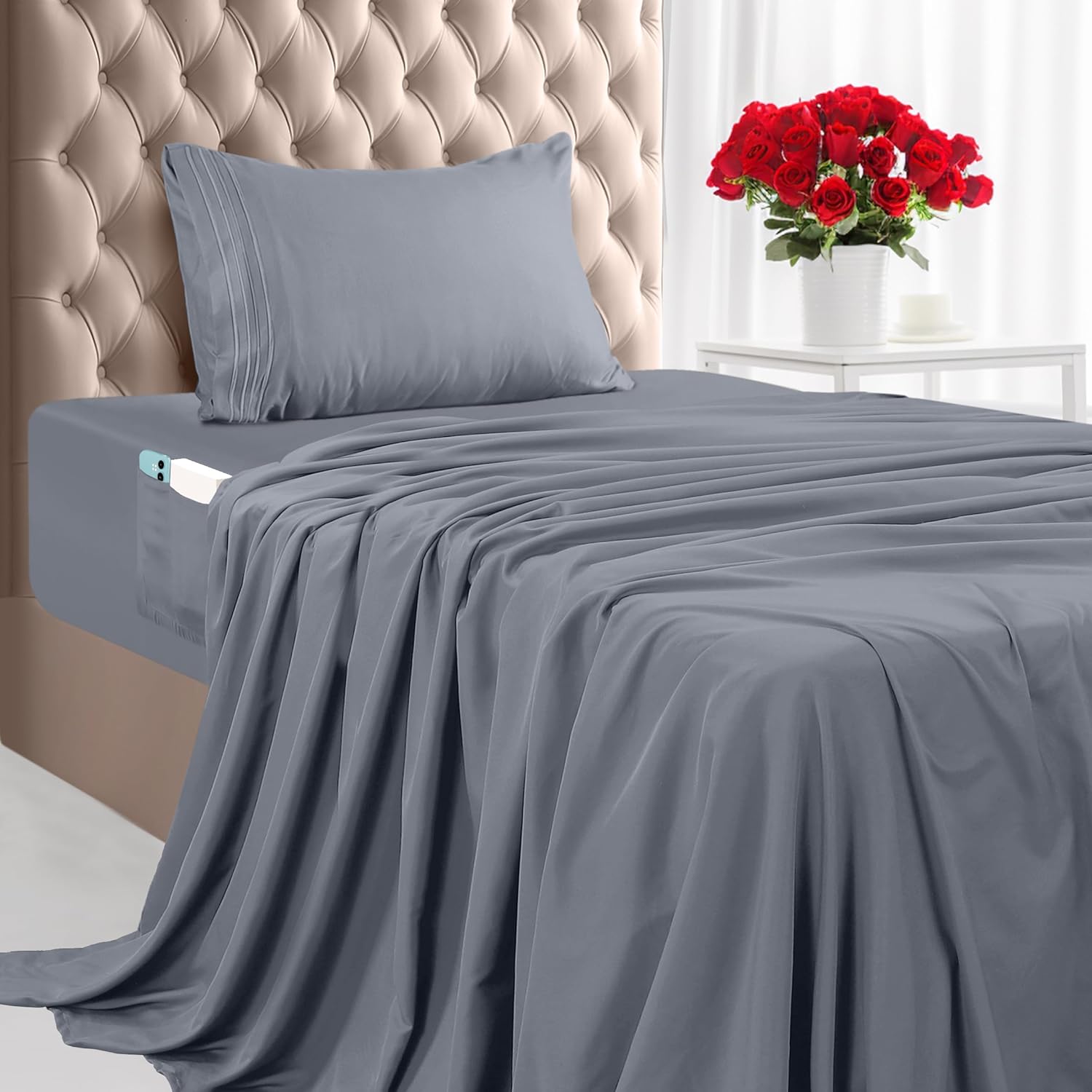 Utopia Bedding Twin XL Sheet Set - Grey