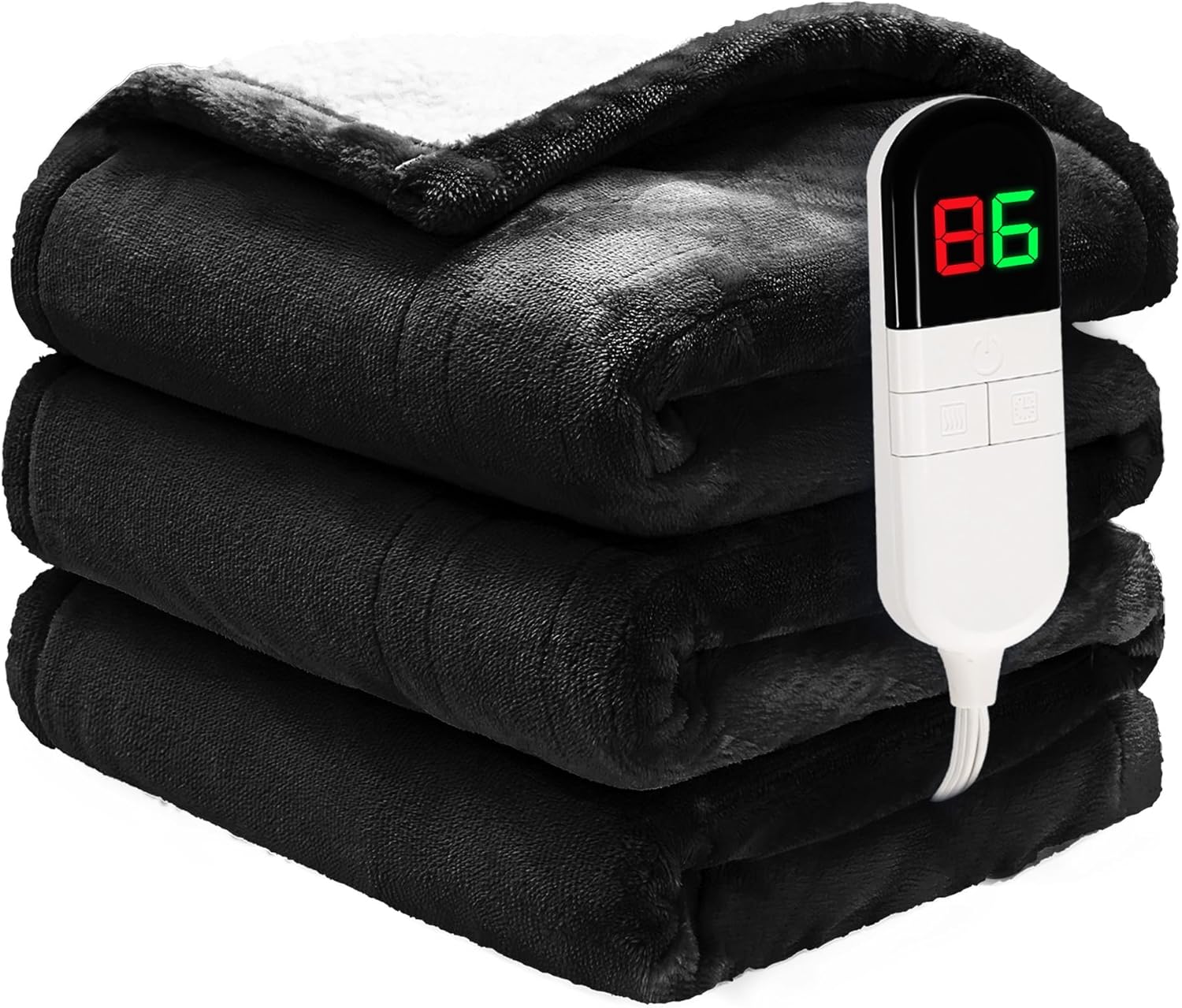 PTQ Heated Throw Blanket 50x60 - 6 Heating Levels Auto Shut Off Machine Washable