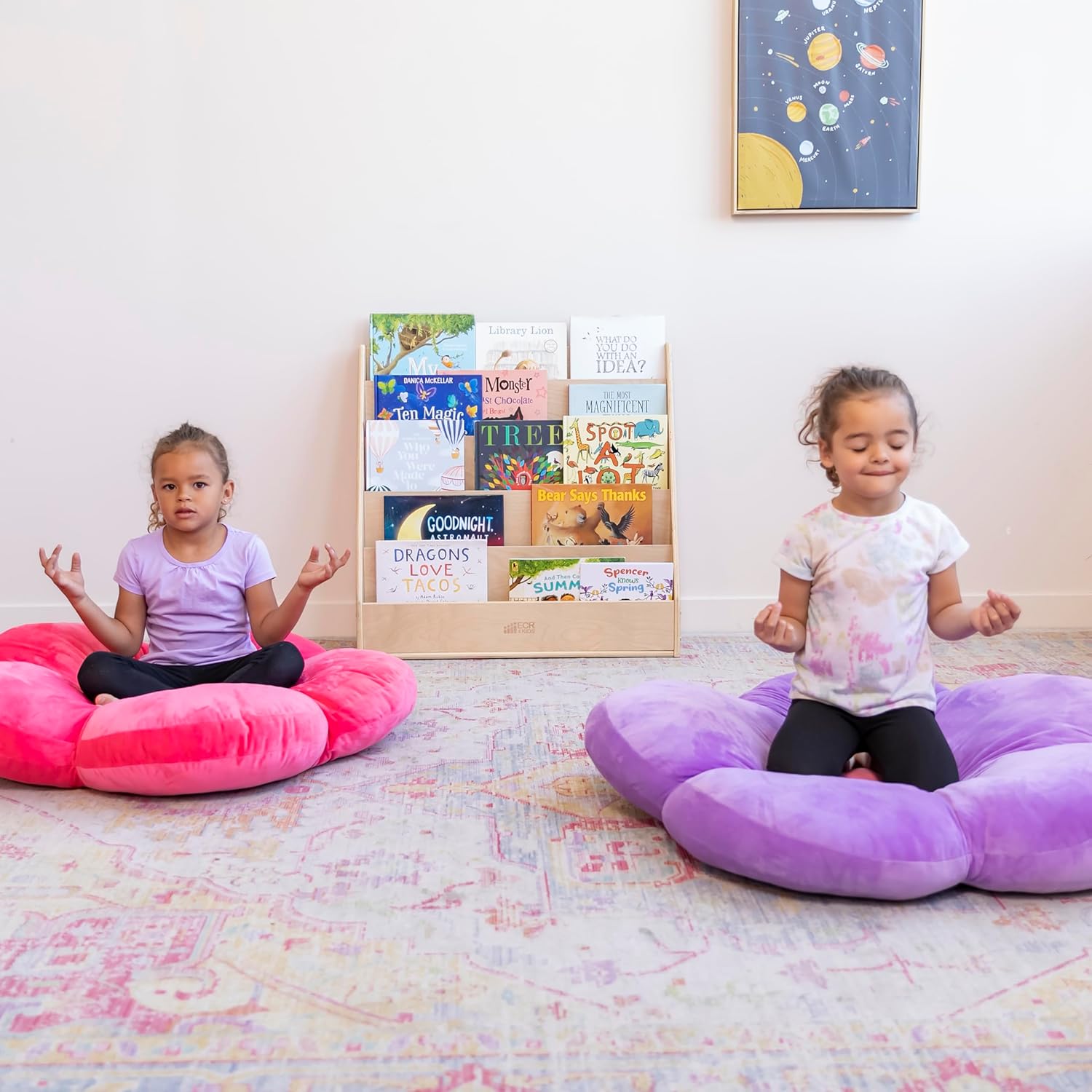 ECR4Kids SoftZone Flower Floor Pillow Bright Pink 1