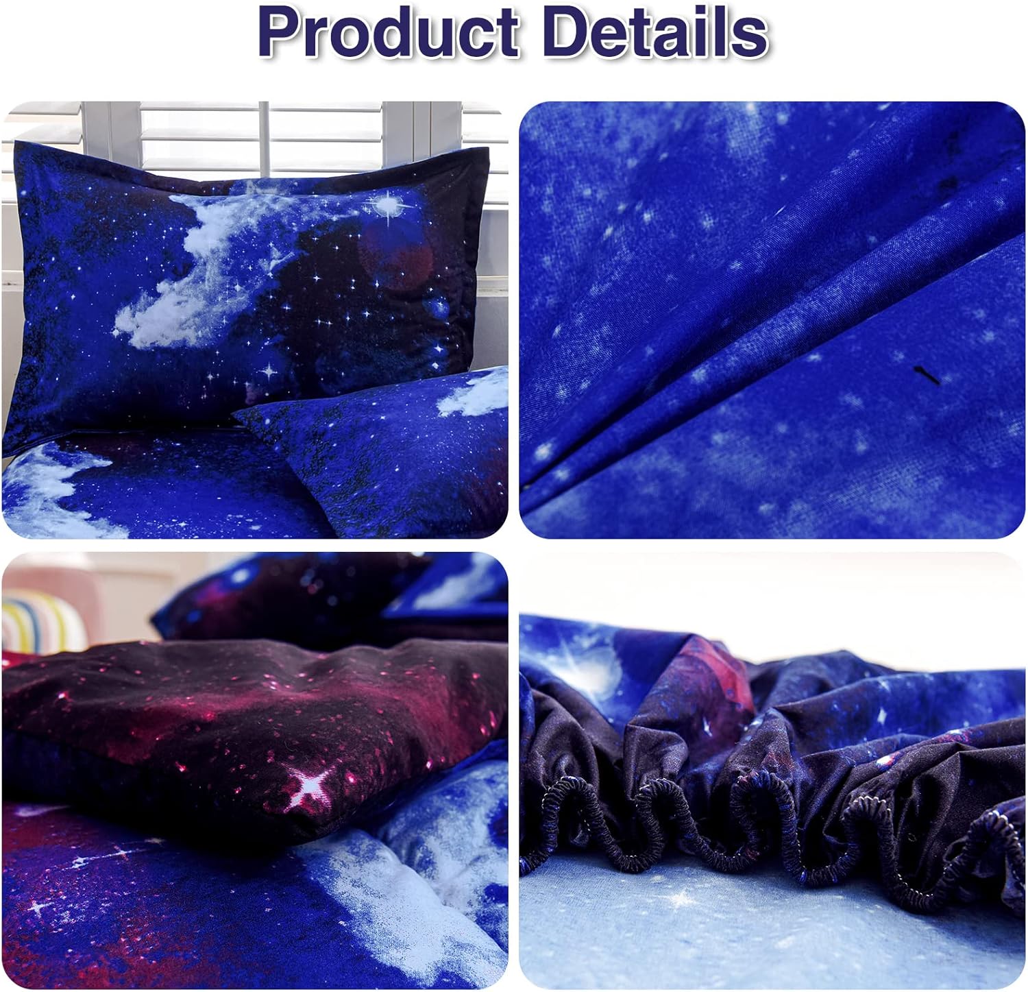 A Nice Night Galaxy 6Pcs Comforter Set for Kids Adults
