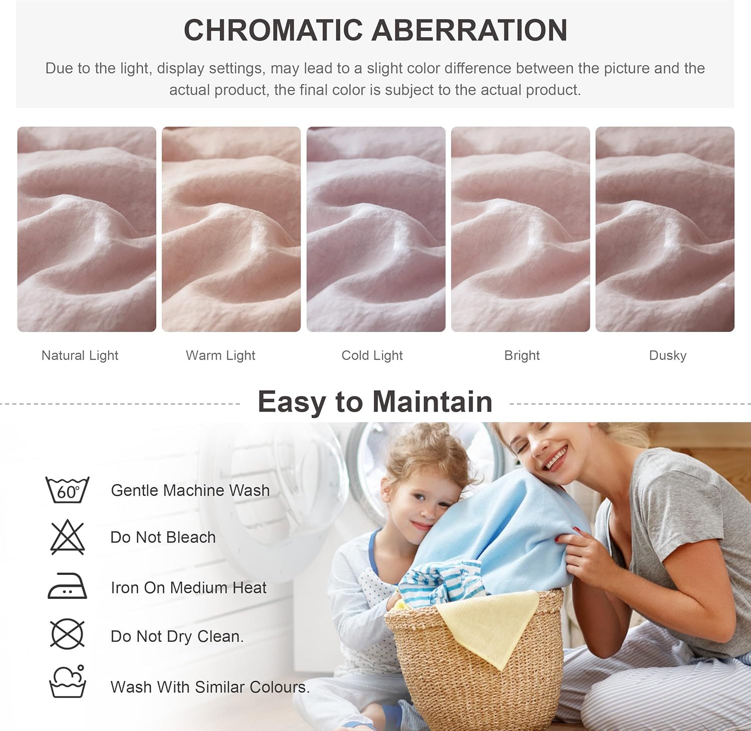 SimpleOpulence Linen Duvet Set 3 Pieces Full Dusty Pink