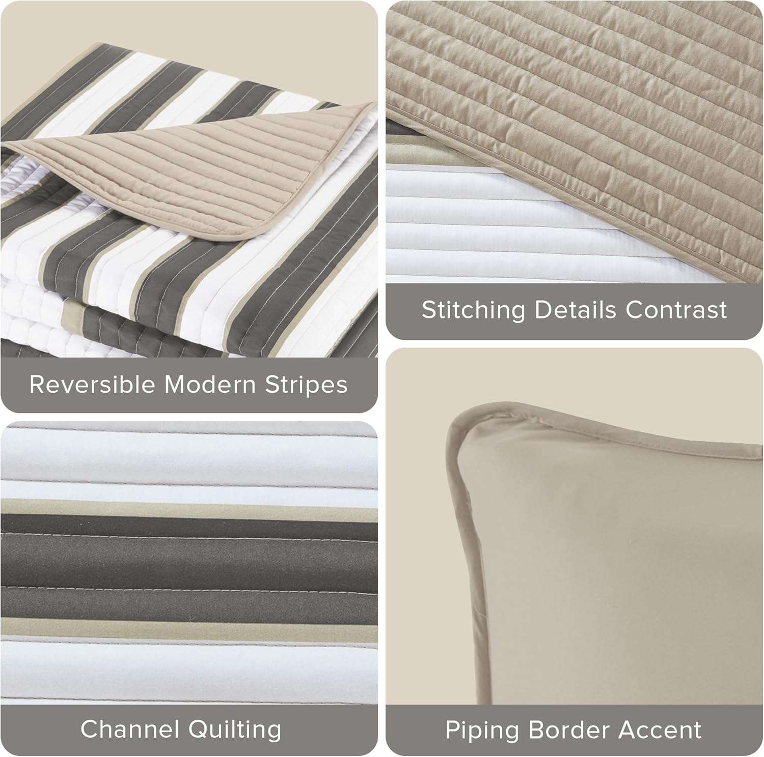 Comfort Spaces Verone Twin Quilt Set