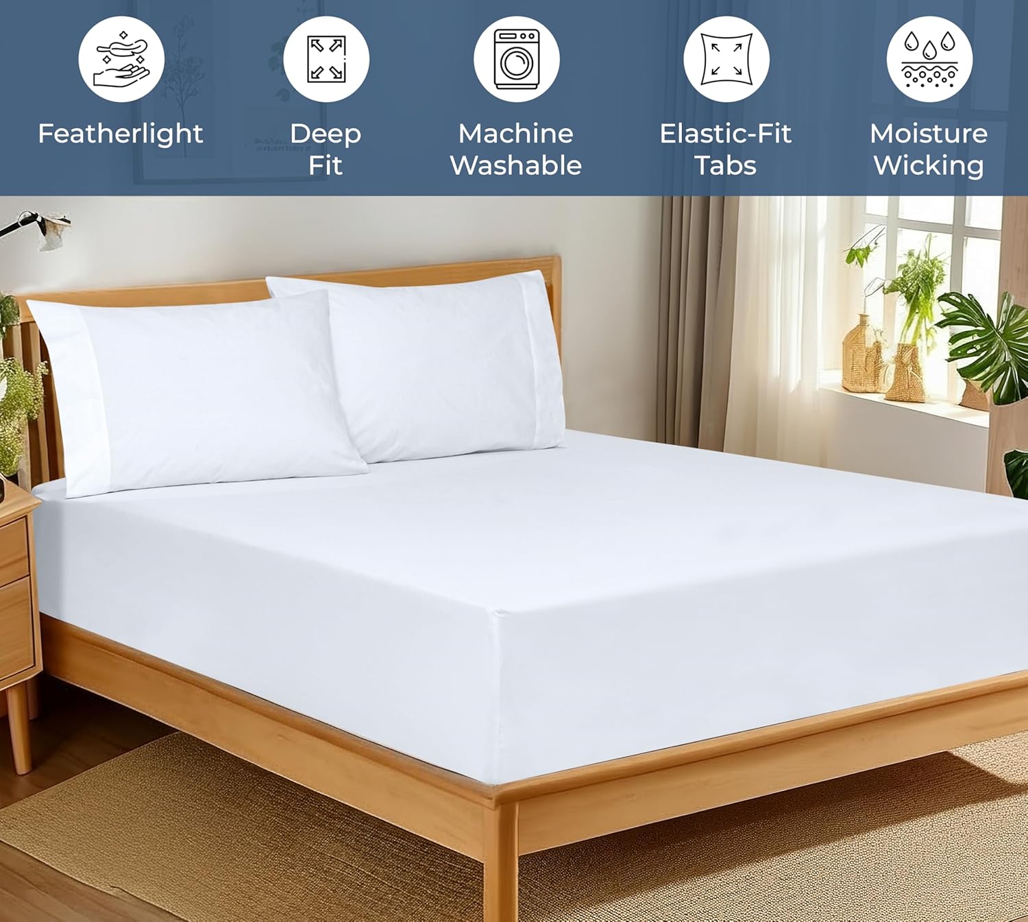 Royale Linens Organic Cotton Fitted Sheet - California King Size
