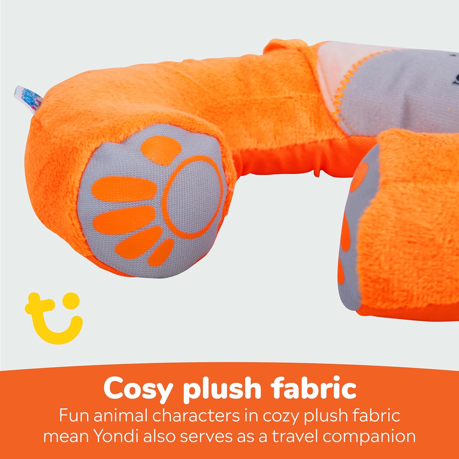 Trunki Kids Travel Neck Pillow with Chin Rest Mylo Monkey Orange