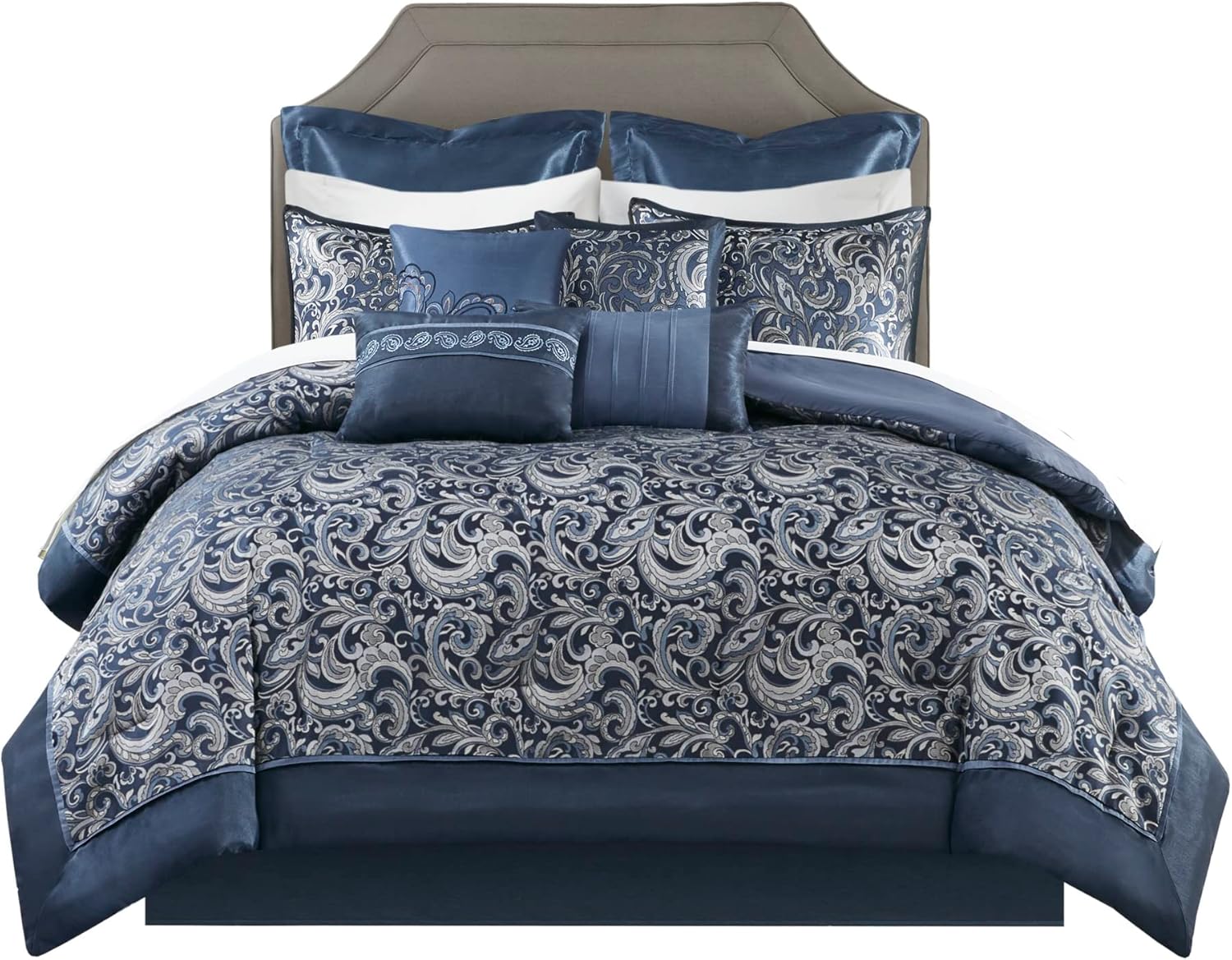 Madison Park Brystol 24 Piece Faux Silk Comforter Set King