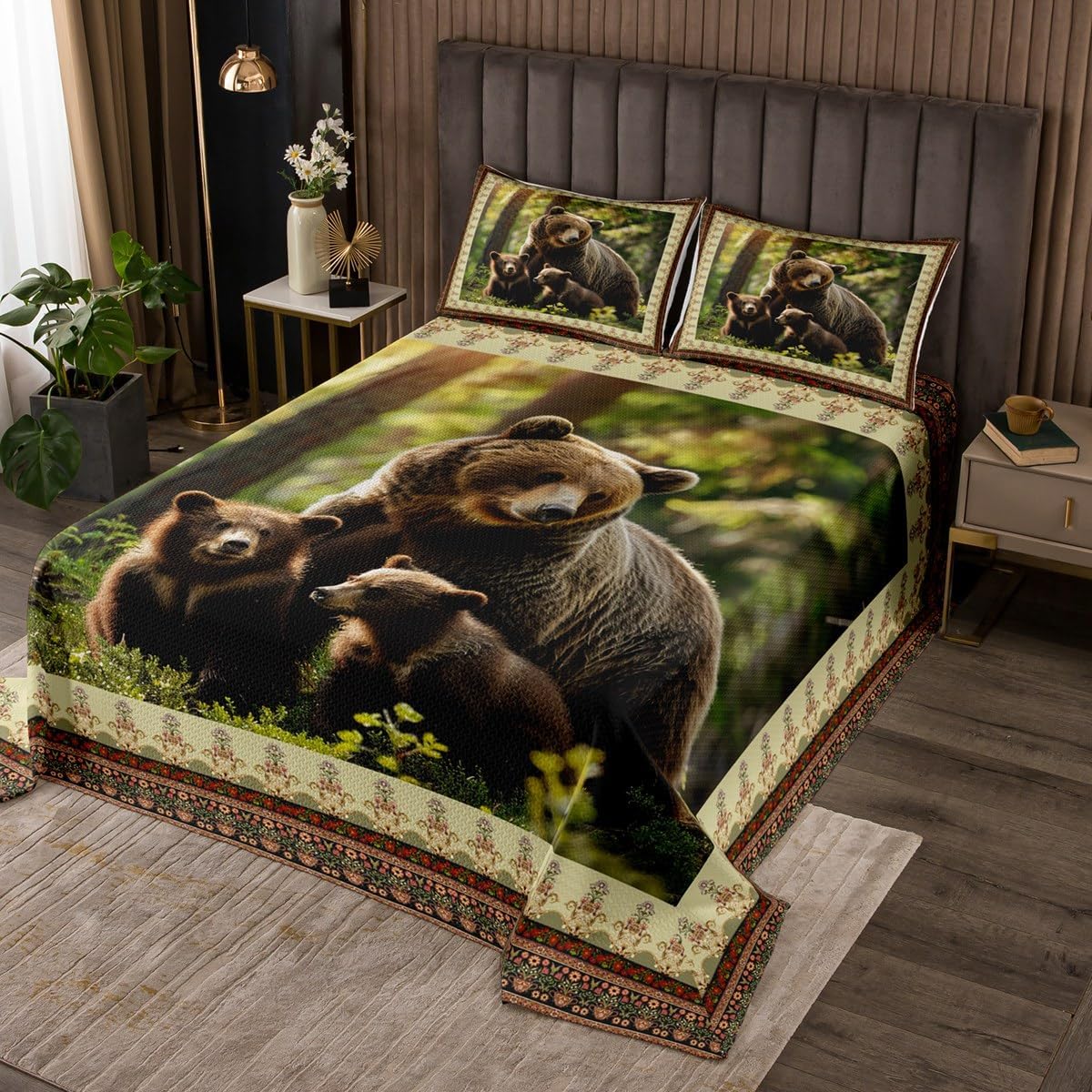 Erosebridal Queen Bedspread Set with 2 Pillow Shams