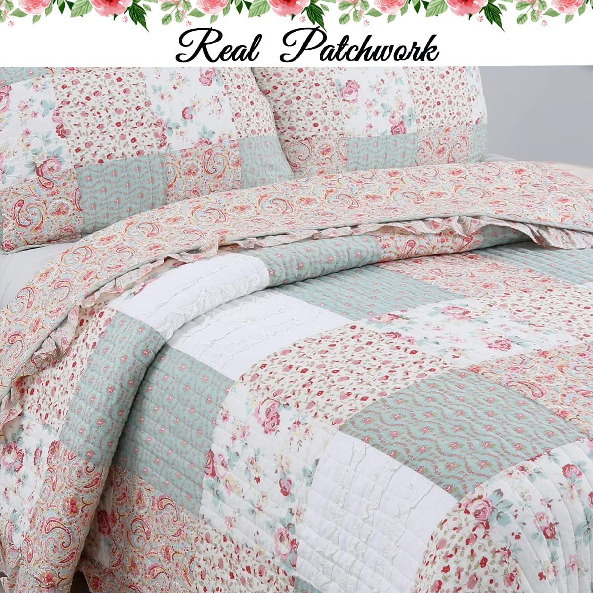 Cozy Line 100 Cotton Reversible Quilt Bedding Set