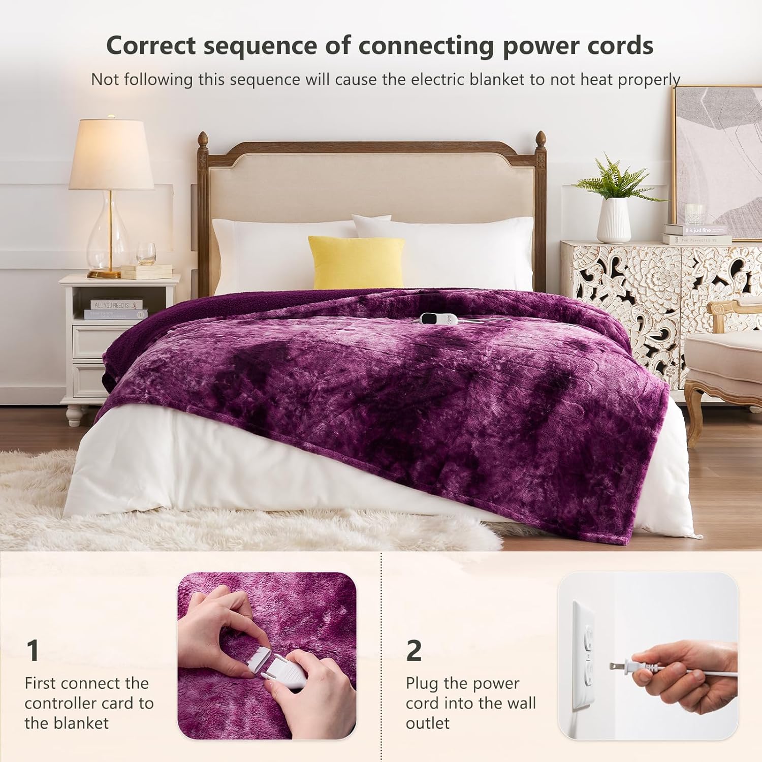 Homemate Heated Throw Blanket - 50x60 Electric Blanket with 10 Heat Levels