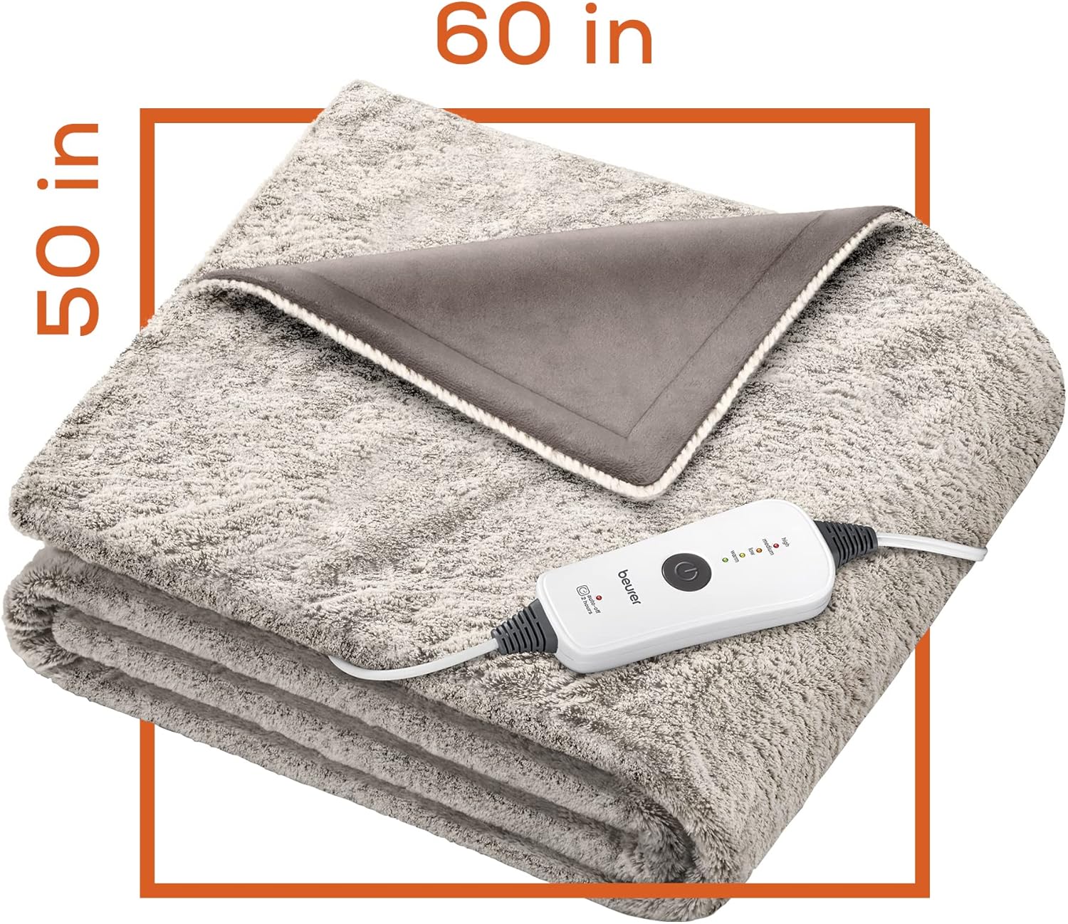 Beurer HD71N Heated Throw Blanket with 4 Temperature Settings