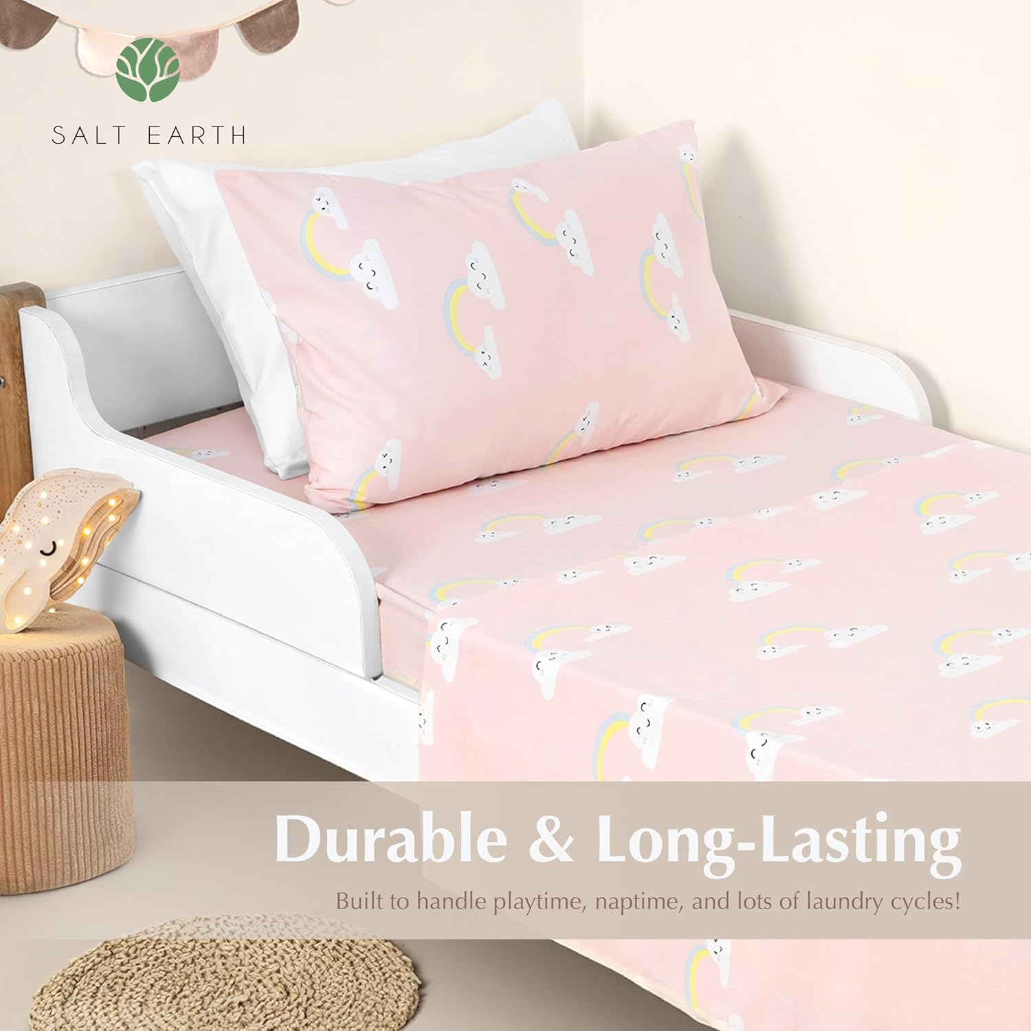 Salt Earth 100 Cotton 210TC Rainbow Kids Bed Sheet Set
